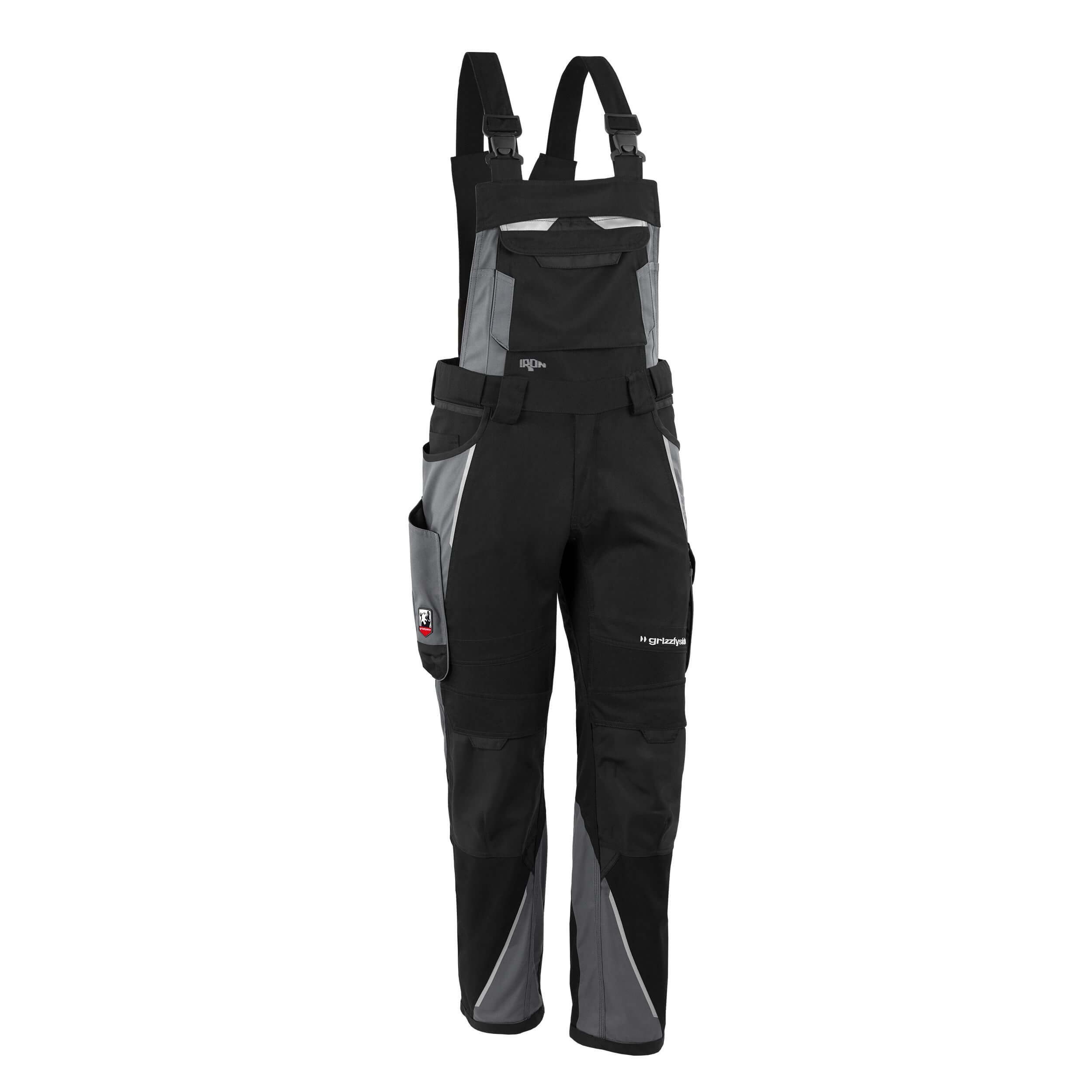 Qualitex Workwear Arbeitslatzhose Latzhose 'IRON' schwarz/grau,