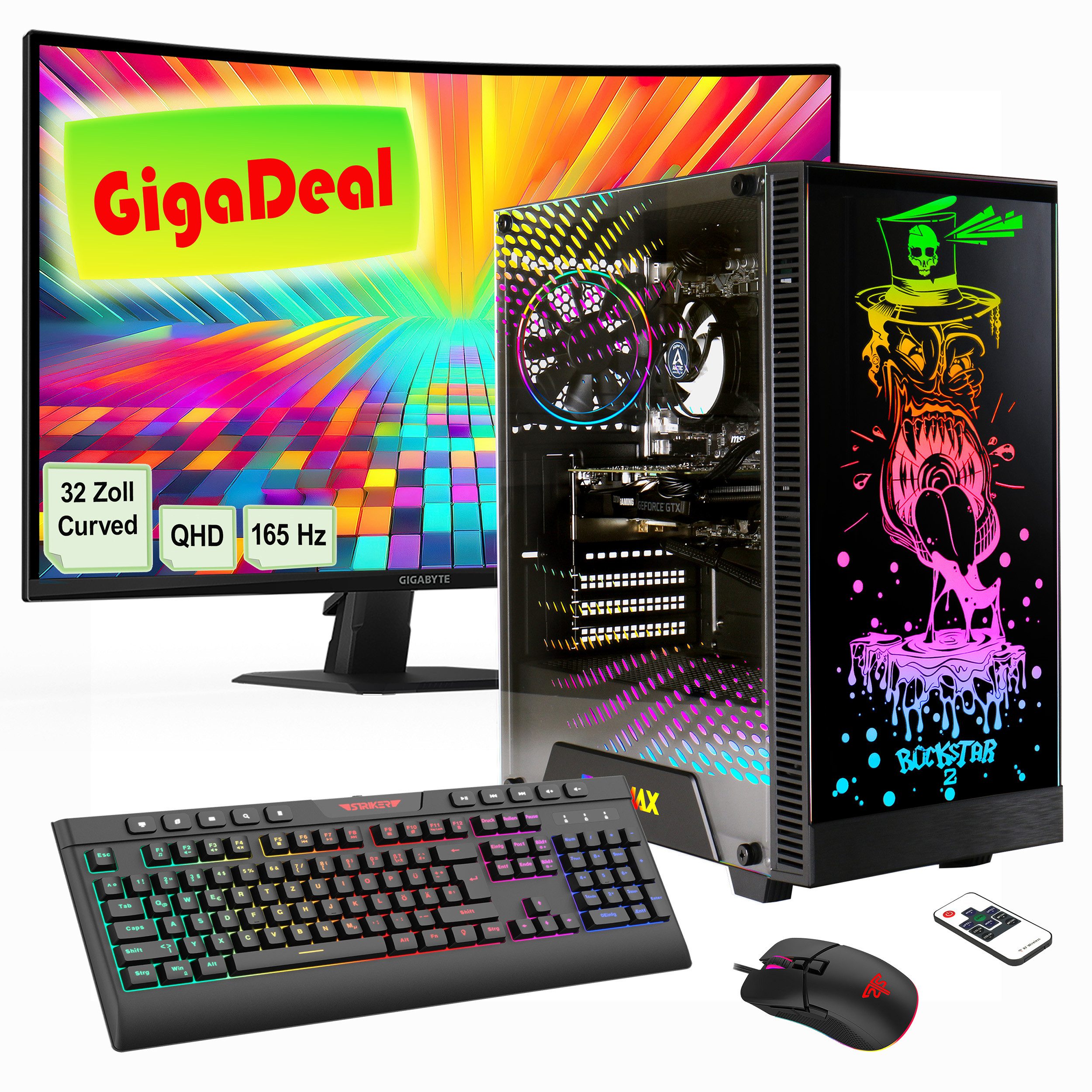 GAMEMAX GigaDeal Gaming-PC-Set Rockstar PC-Komplettsystem (32',