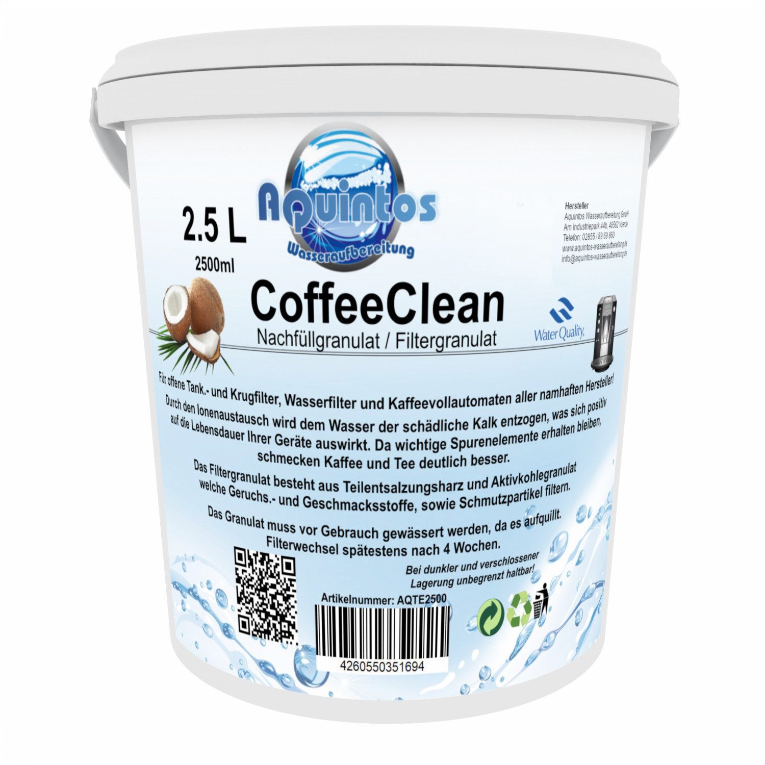 Aquintos Wasseraufbereitung Kalk- und Wasserfilter CoffeeClean