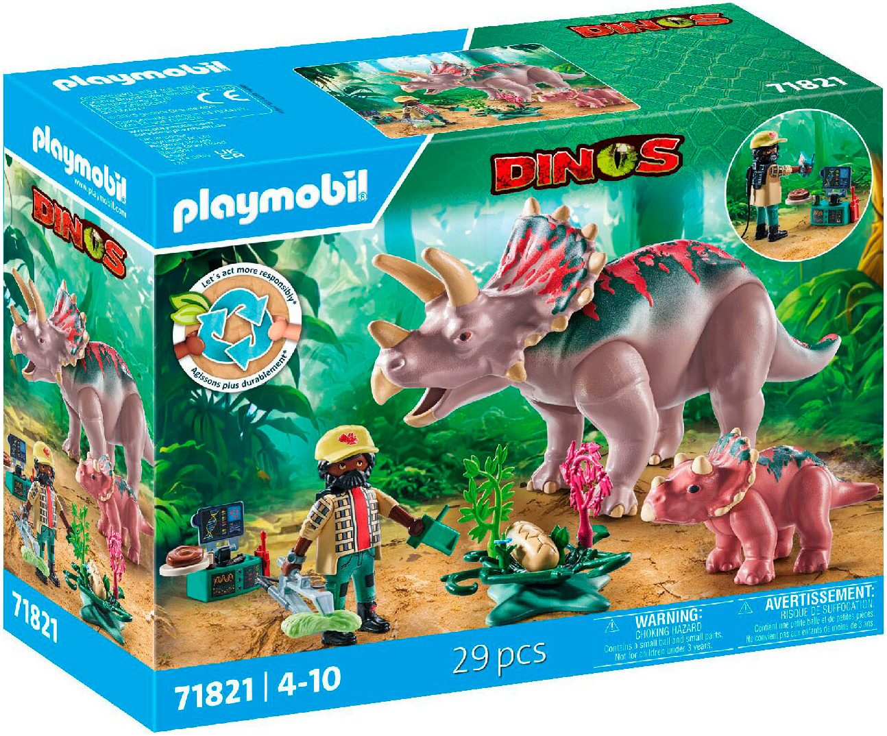 Playmobil® Triceratops mit Jungtier (71821), Playmobil