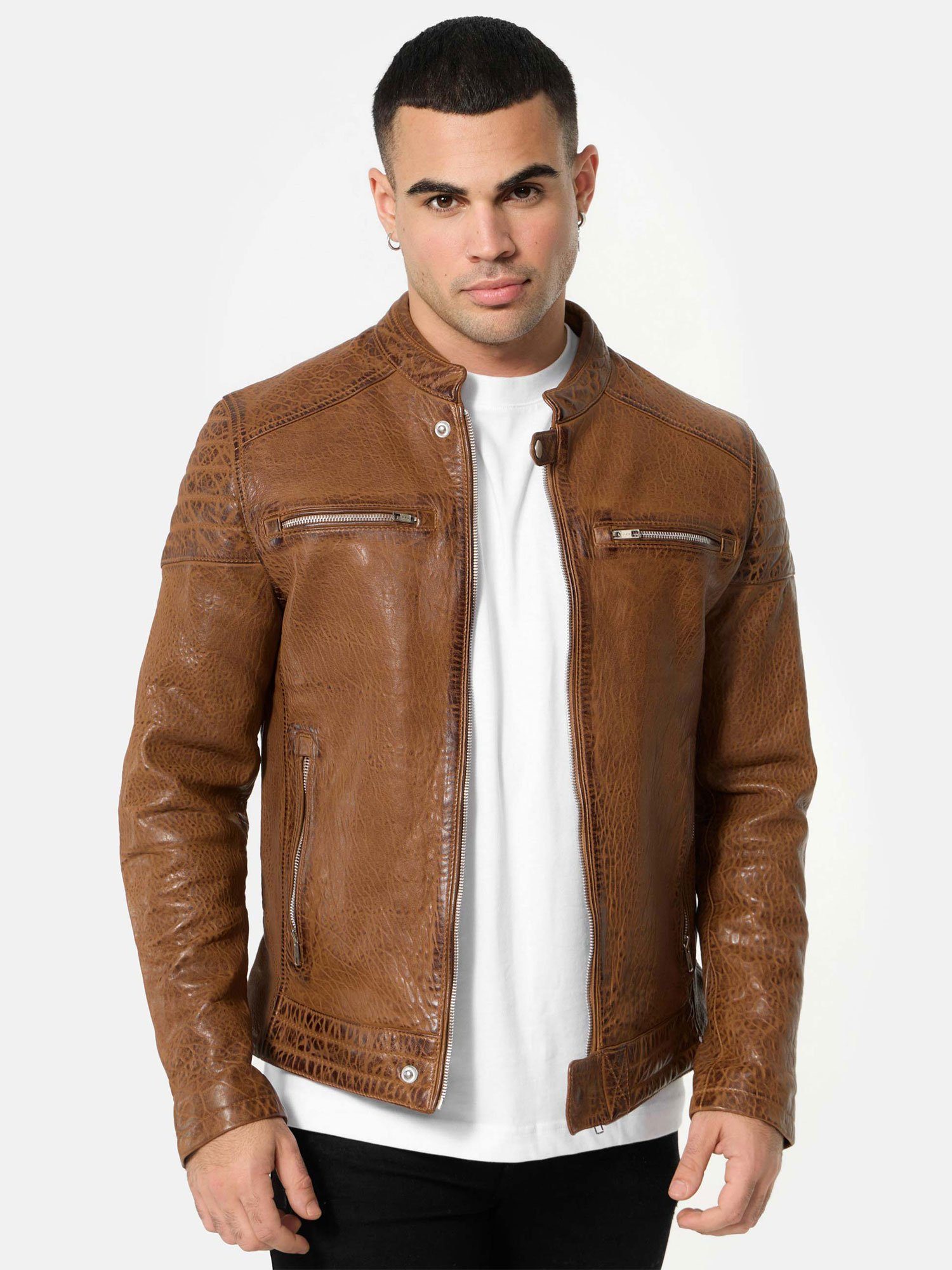 Tazzio Lederjacke A803 Herren Echtleder Leder