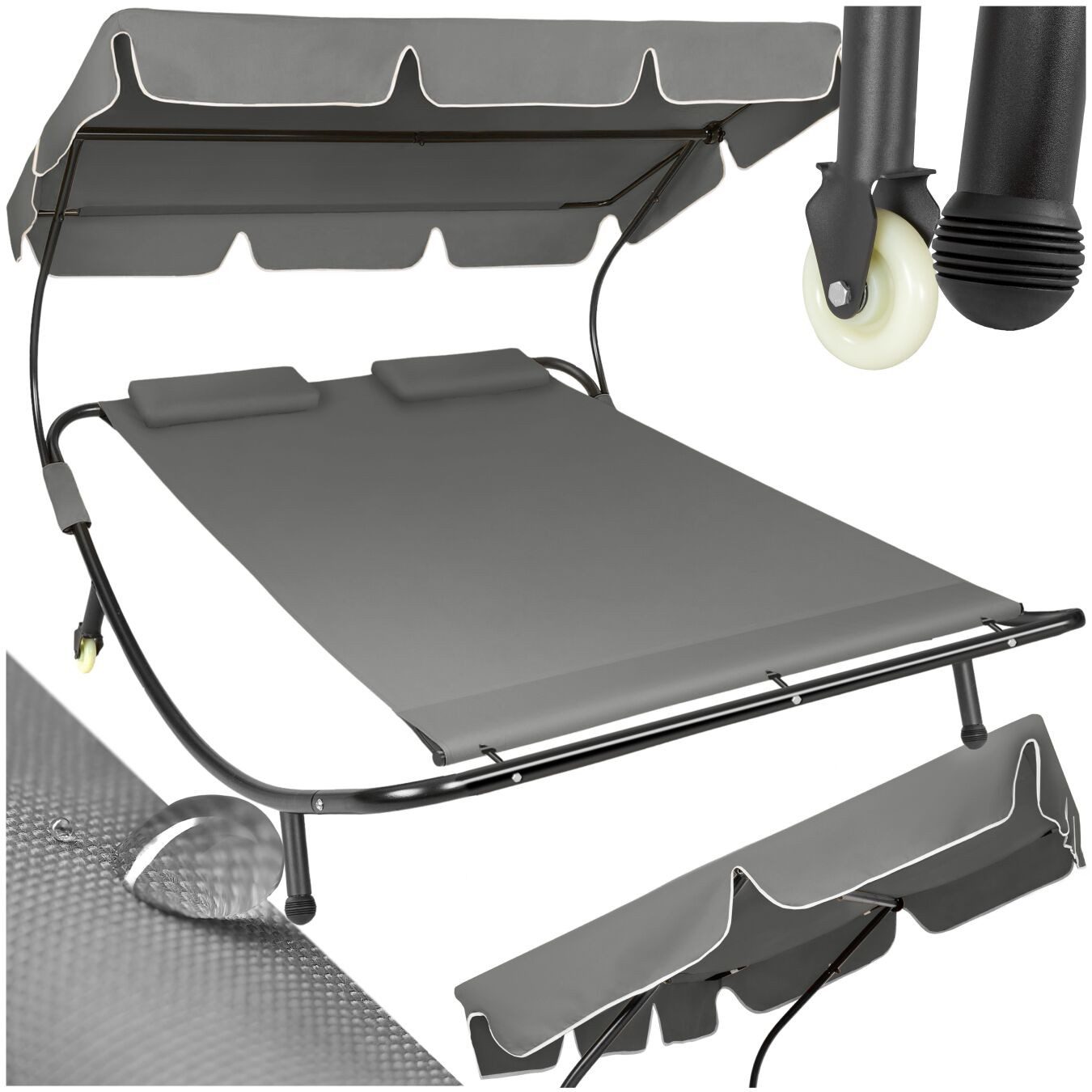 tectake Gartenliege Sonnenliege für 2 Personen,