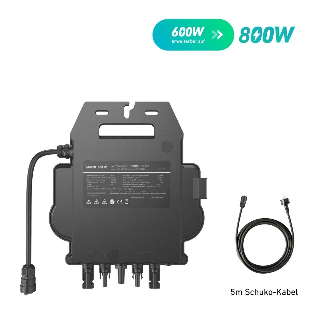 Anker Wechselrichter SOLIX MI80 800W Mikro-Wechselrichter