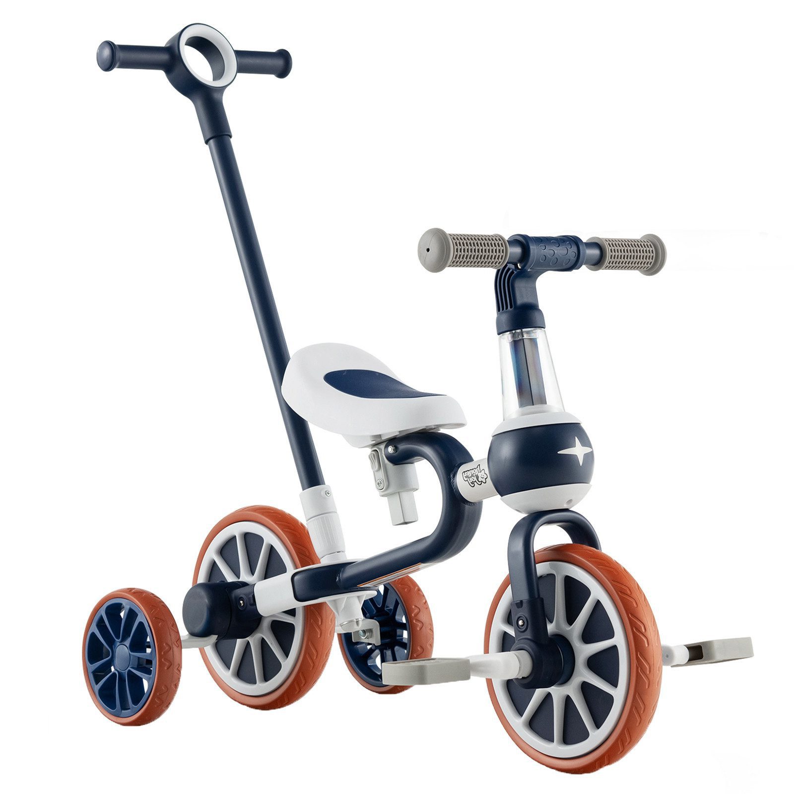KOMFOTTEU Dreirad Kinder Balance Fahrrad, 4-Rad-Laufrad