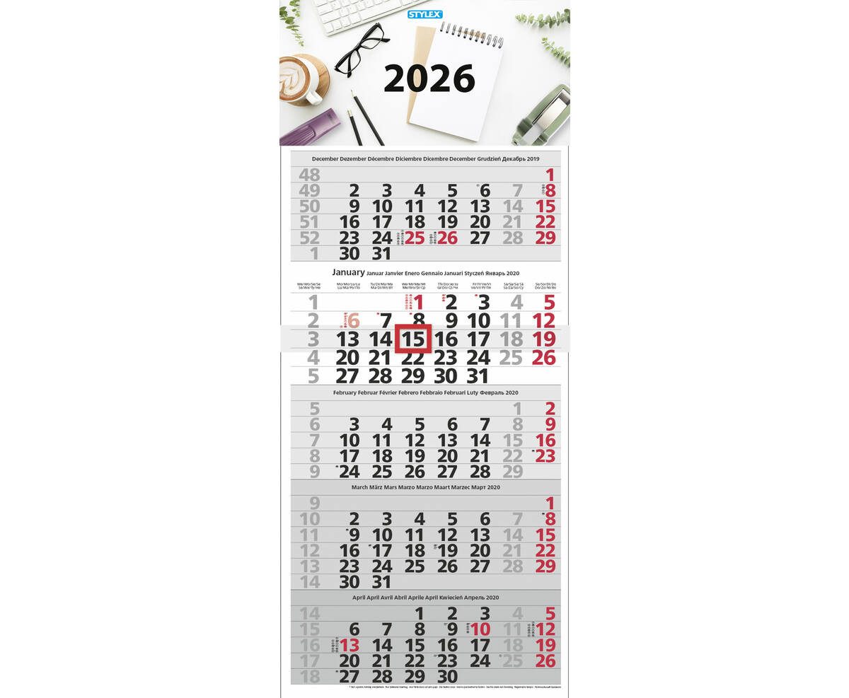 Stylex Schreibwaren Wandkalender Monatskalender 2026 /