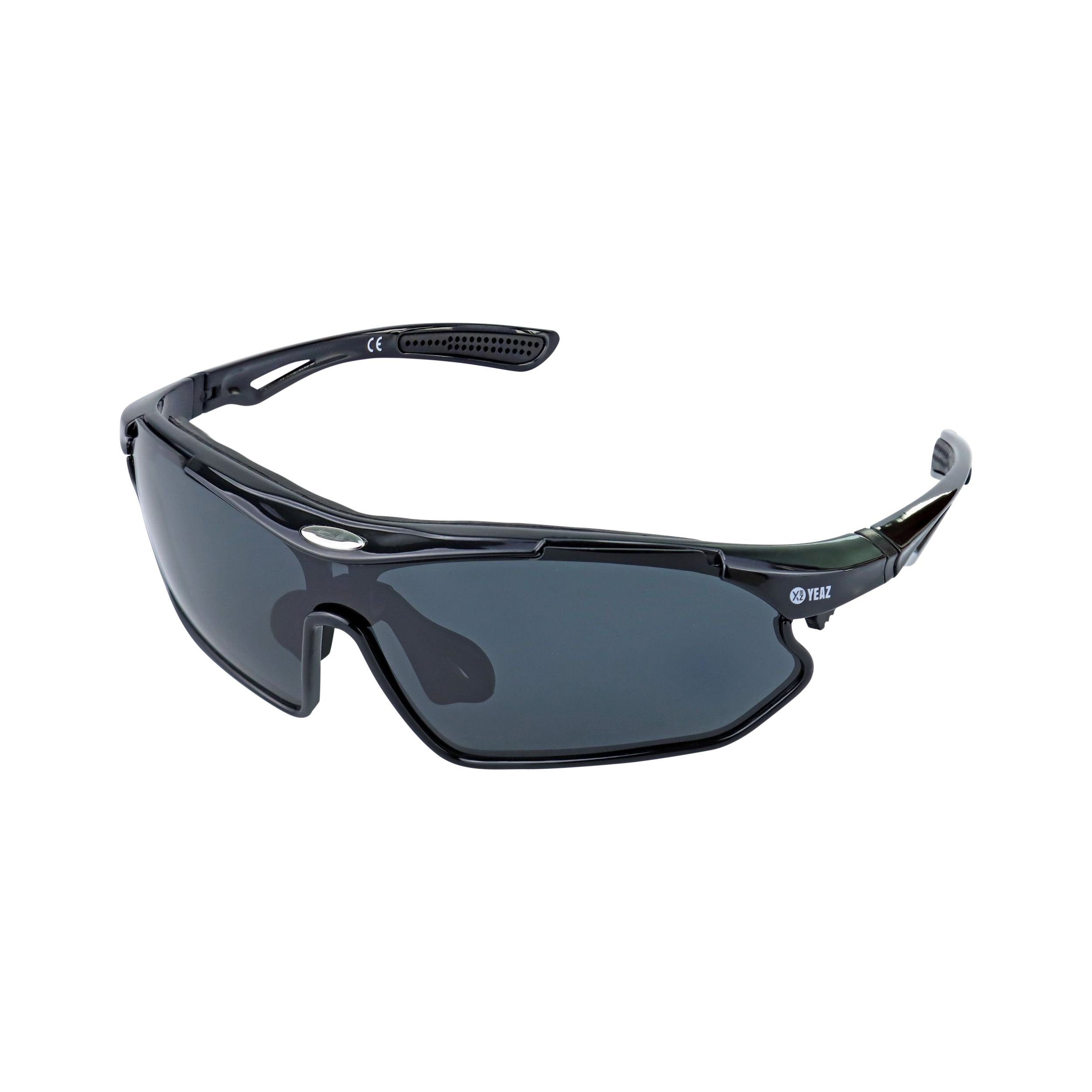 YEAZ Sportbrille SUNRAY Sport-Sonnenbrille schwarz/polarisiert, Sport-Sonnenbrille