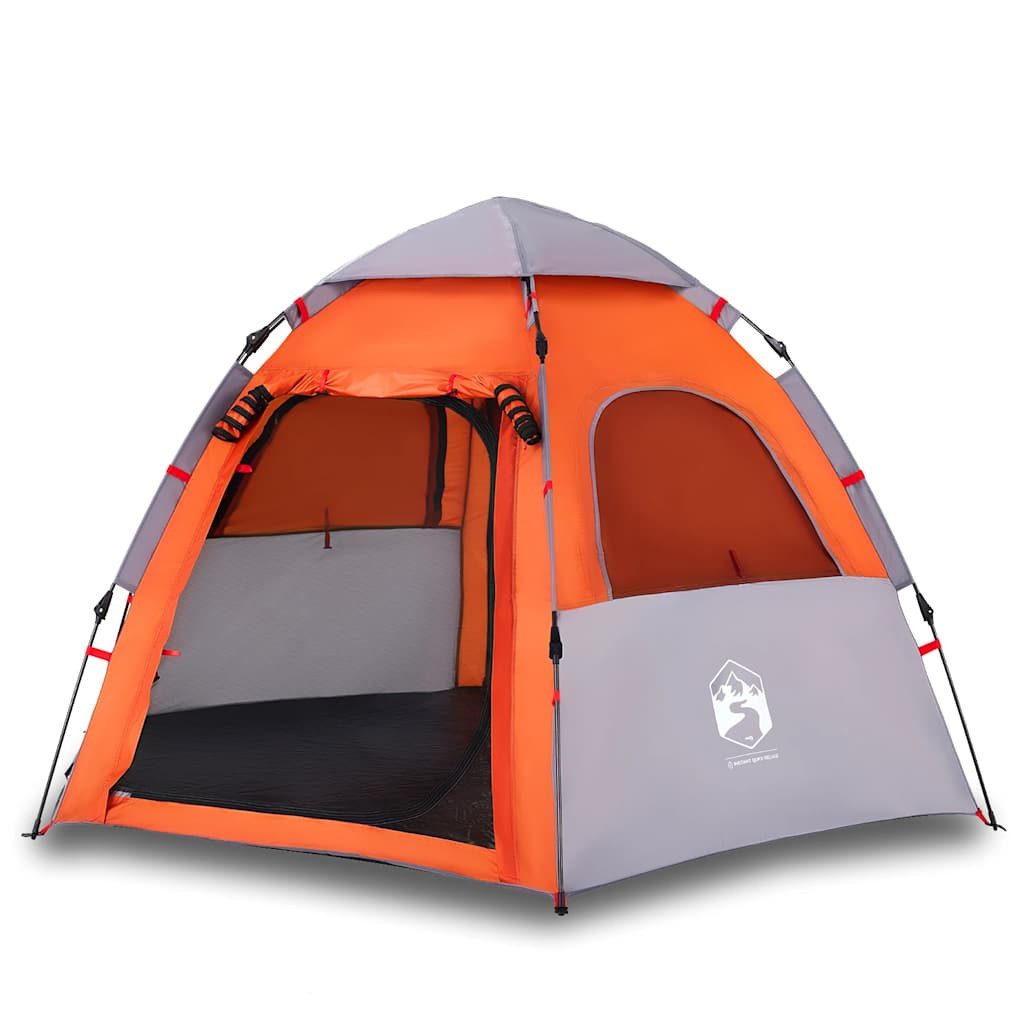 vidaXL Kuppelzelt Campingzelt 4 Personen Grau