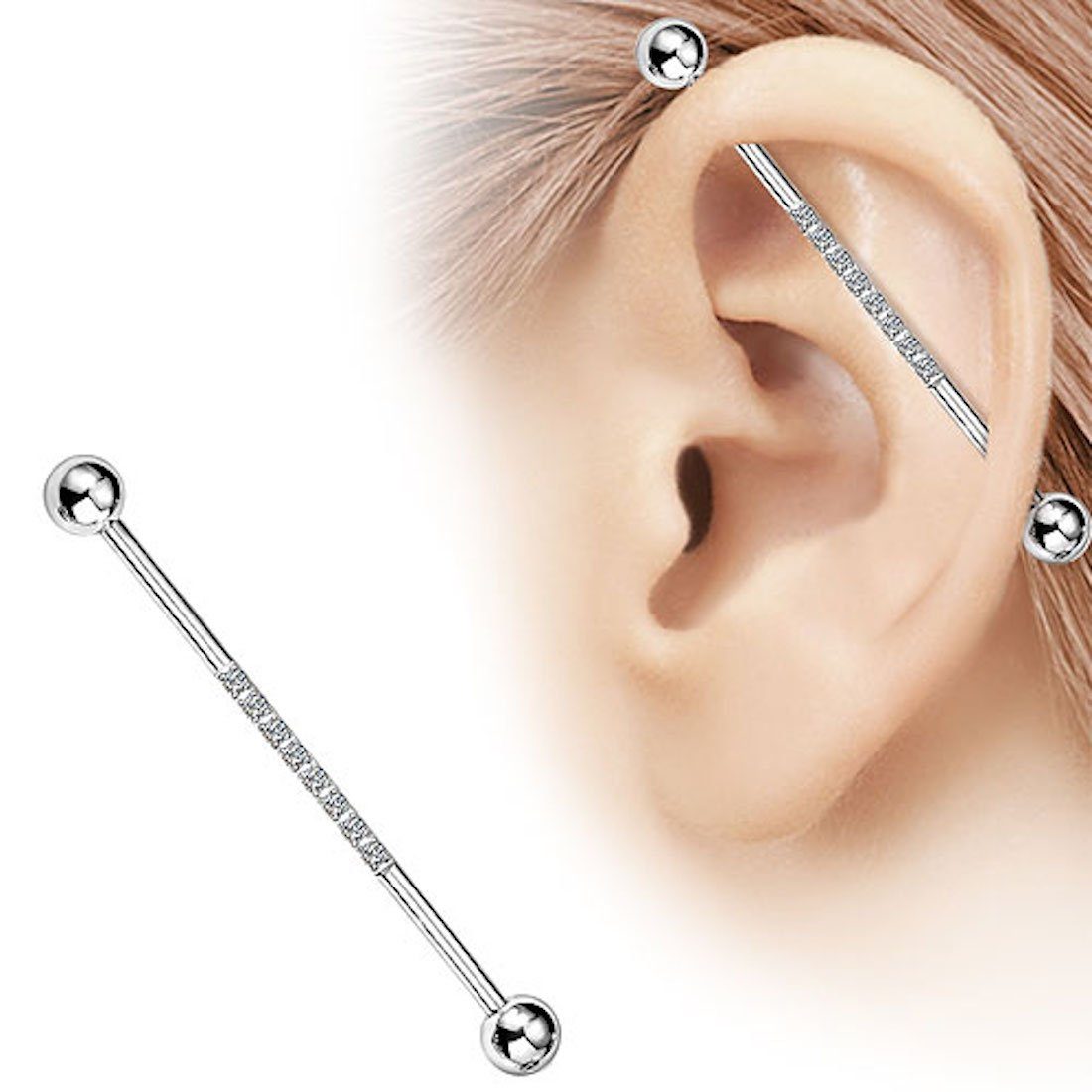 Taffstyle Piercing-Set Industrial Piercing Langhantel Scaffold