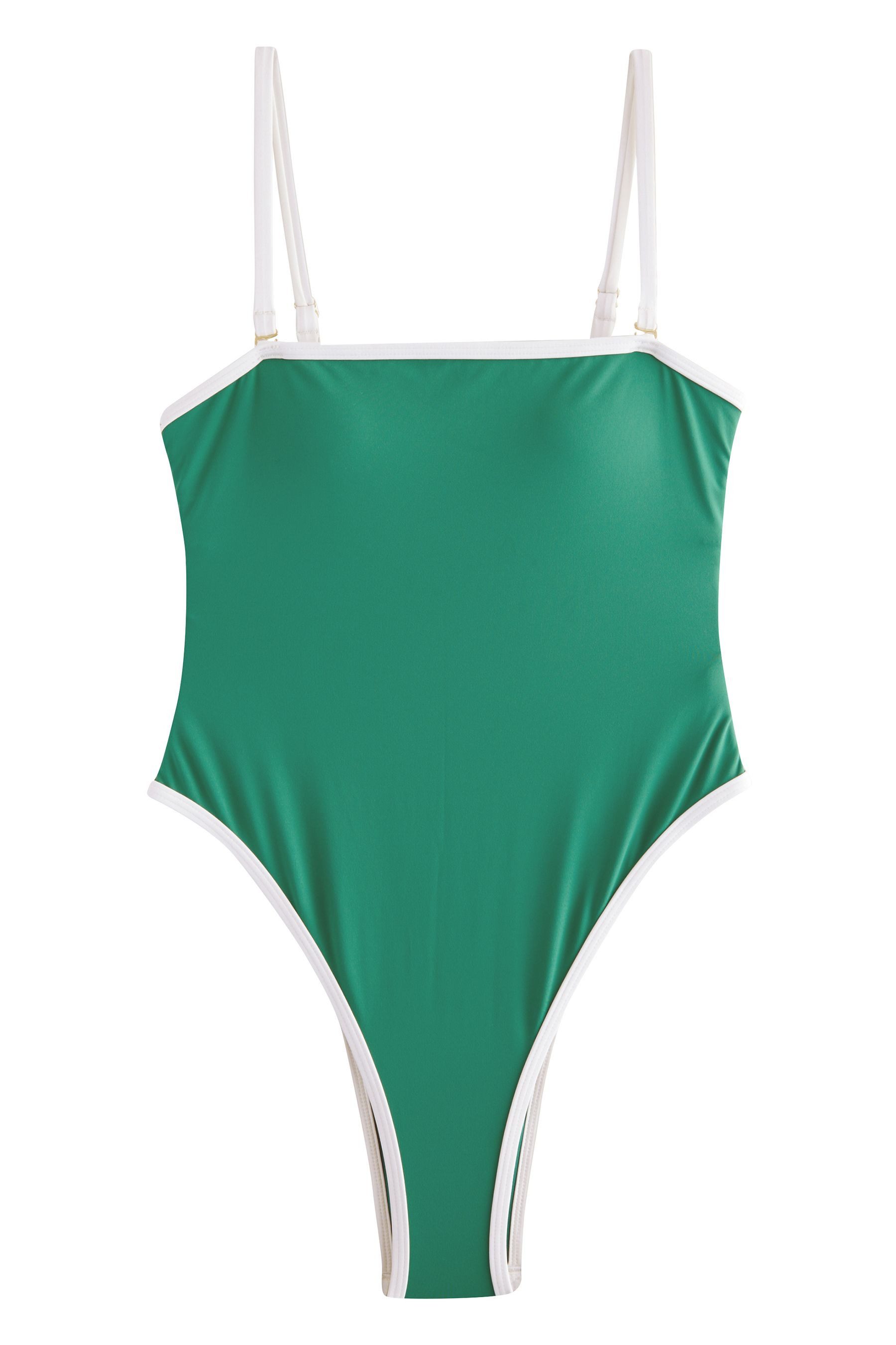 self Badeanzug Backformender Bandeau-Badeanzug mit hohem