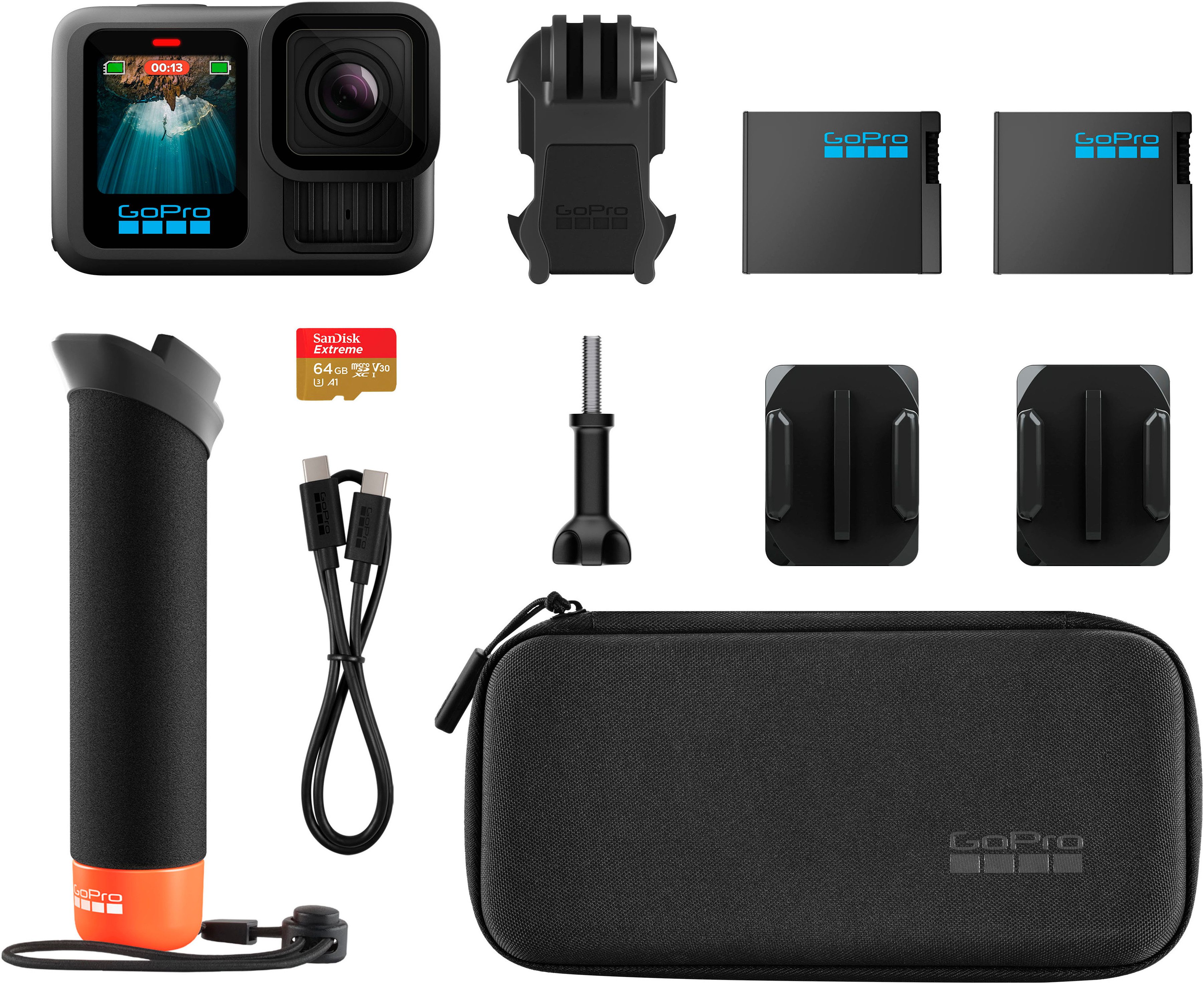 GoPro HERO13 Black + Zubehör-Bundle Action