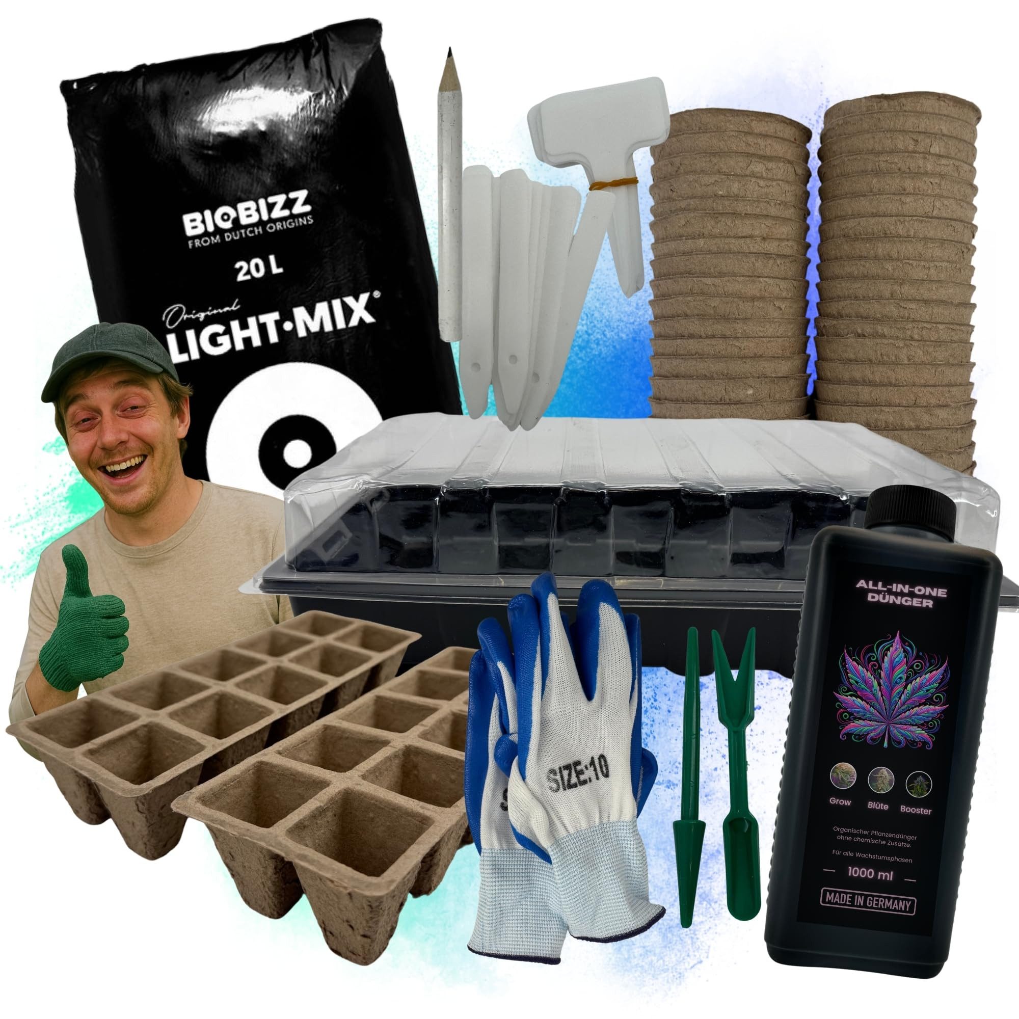 TronicXL Foliengewächshaus Anzucht Set für Growbox