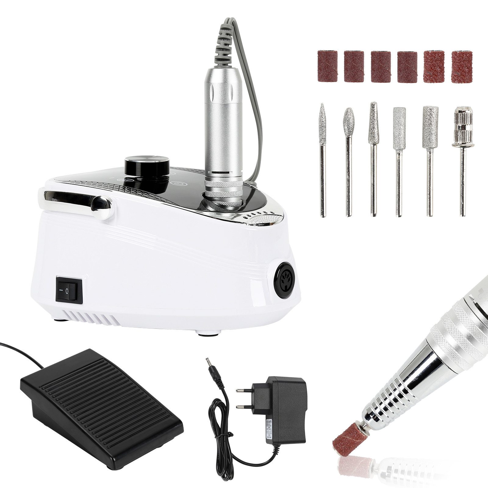 Clanmacy Maniküre-Pediküre-Set Elektrische Nagelfräser Pediküre Fußpflegegerät