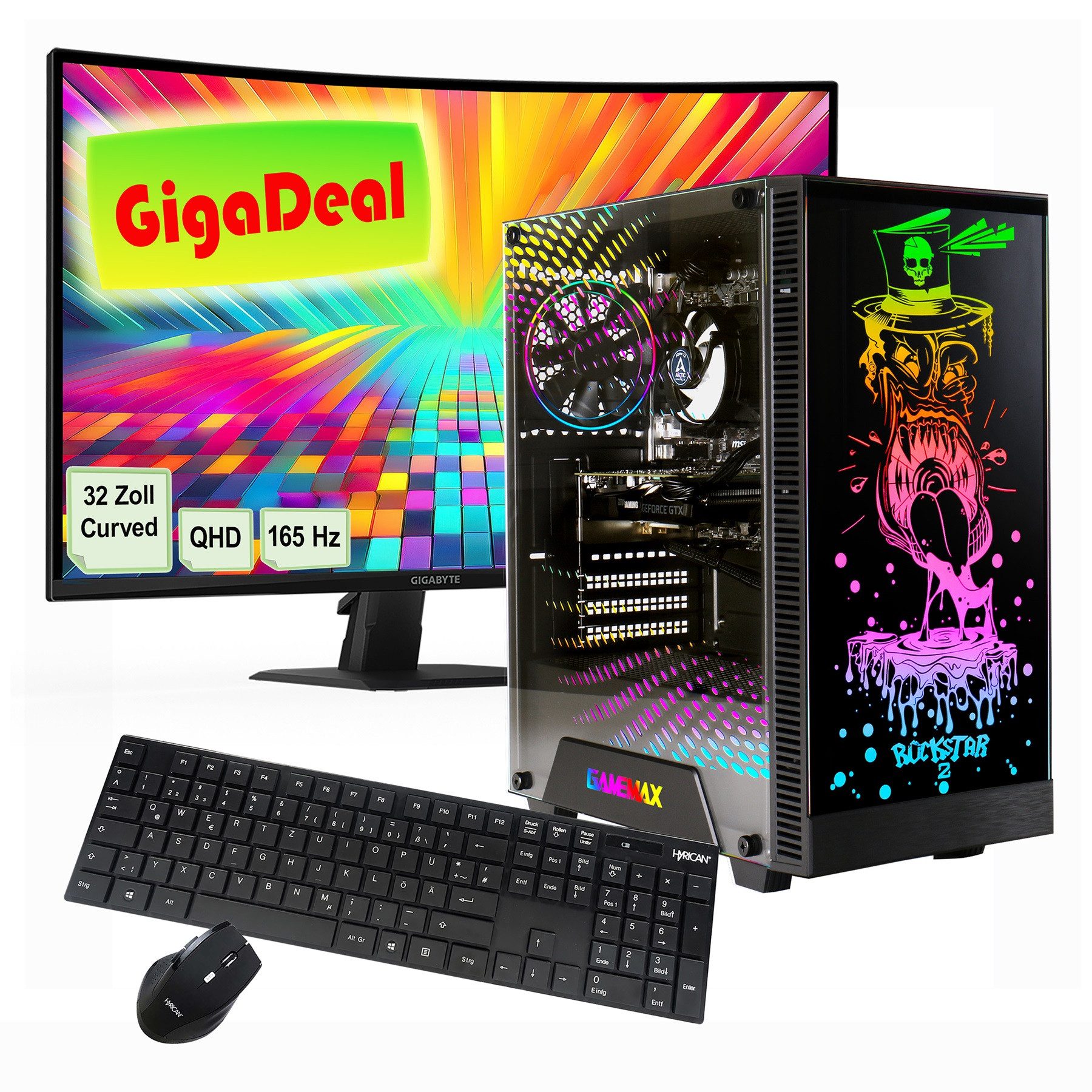 GAMEMAX GigaDeal Rockstar SET2649 Gaming-PC-Komplettsystem (32',