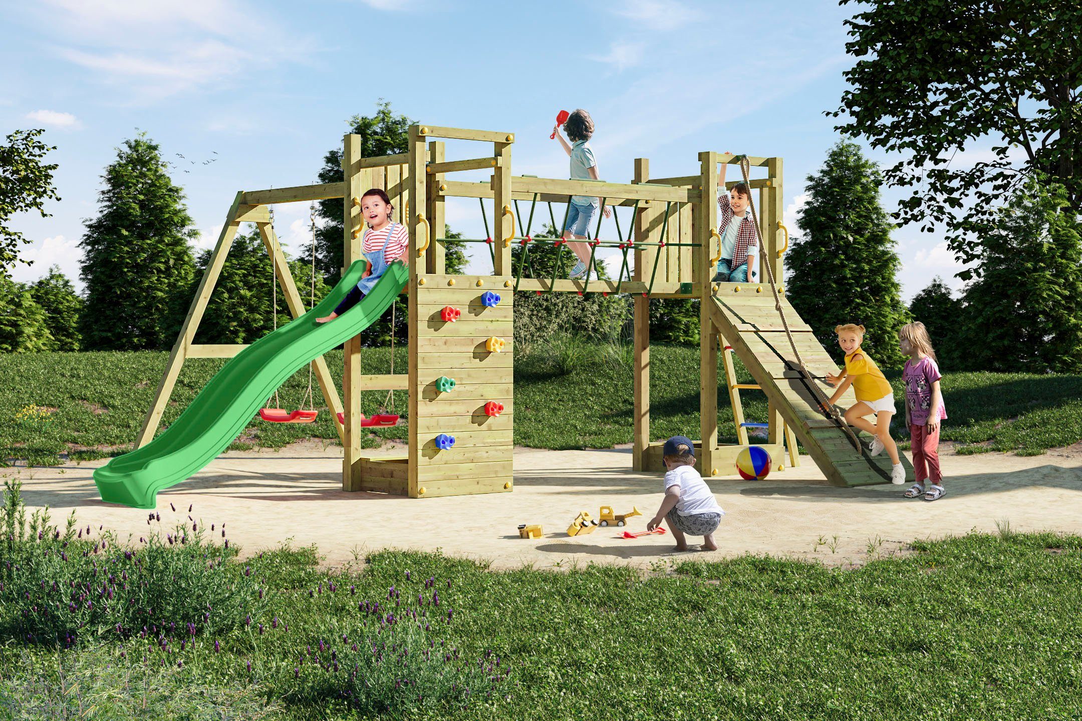 FUNGOO Spielturm Maxi Funny Exposure, Schaukel,