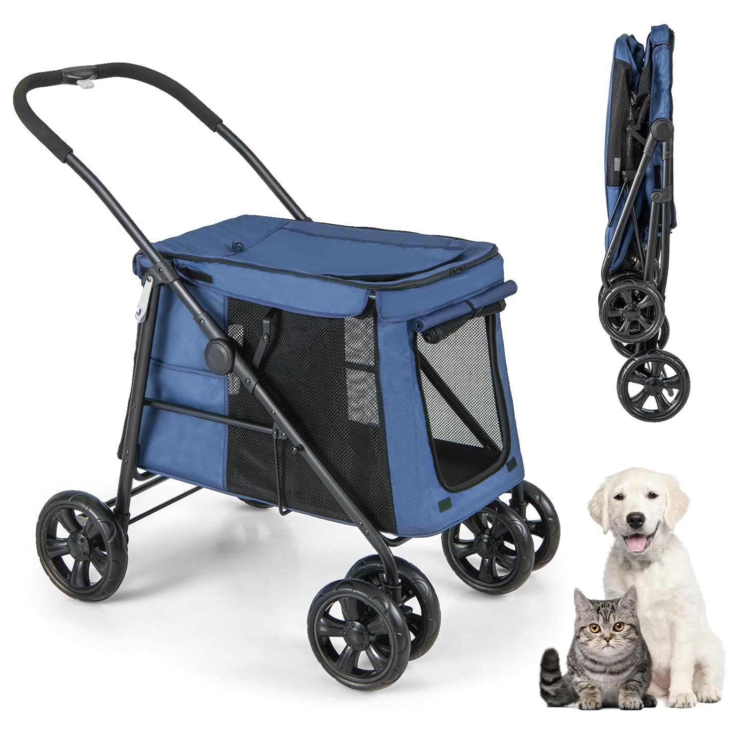 KOMFOTTEU Hundebuggy, Hundewagen klappbar, für Hunde