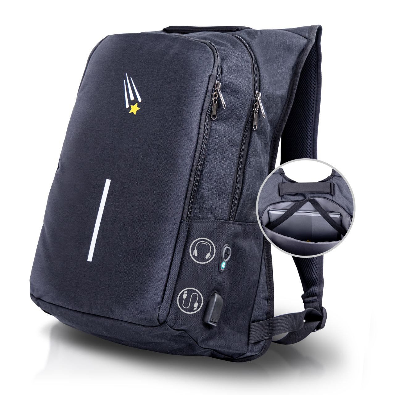 Goldstern-Tech Laptoptasche Urban-Pro, Rückentasche: ergonomisch, Schultasche: