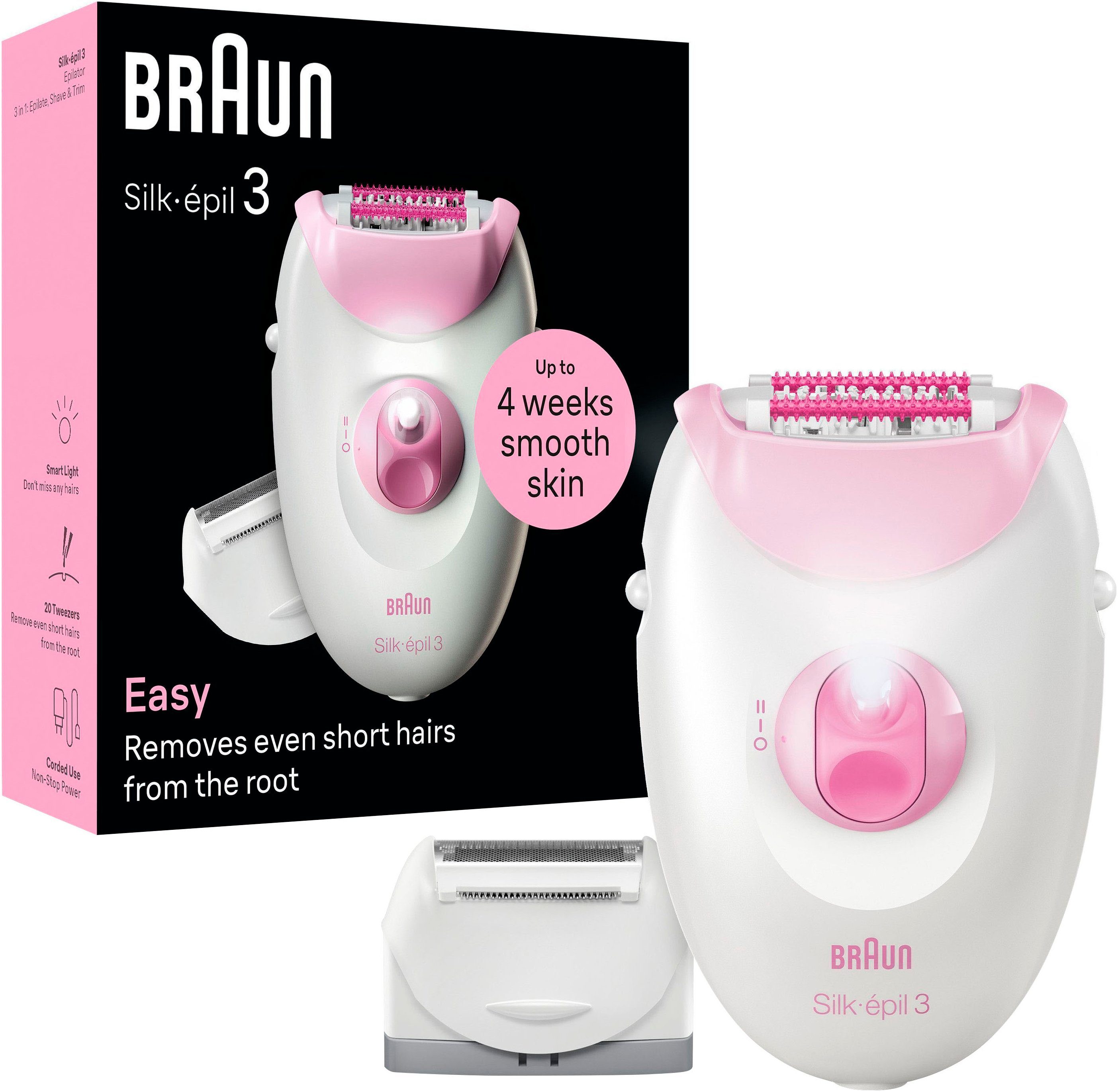 Braun Epilierer Silk-épil 3 3-031, kabelgebundener Epilierer,