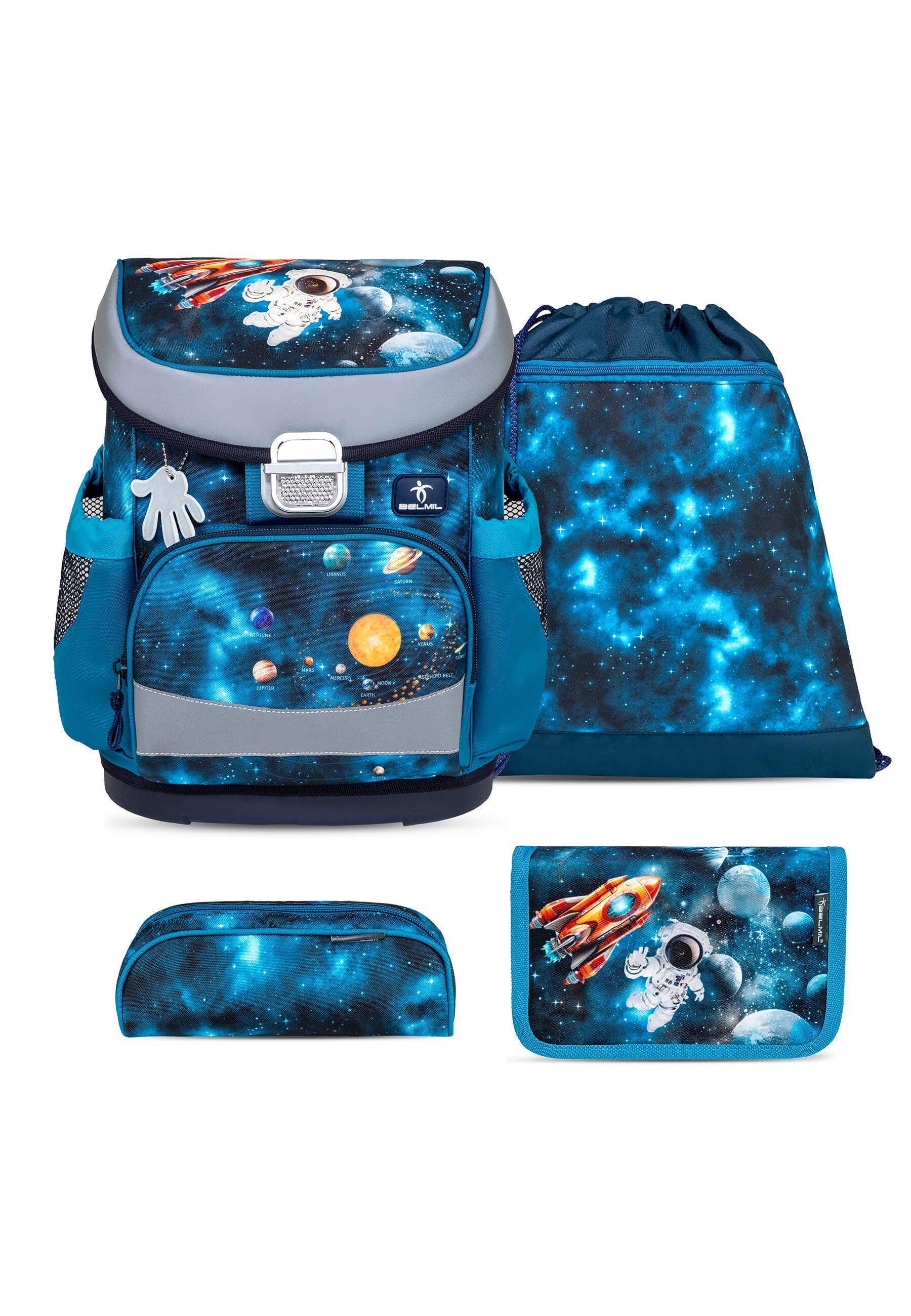 Belmil Schulranzen Mini-fit Ergonomisches Schulranzen-set 4-teilig