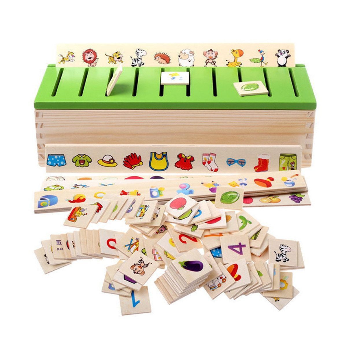 Welikera Lernspielzeug Montessori Holz Steckspiel, Sortierspiel,