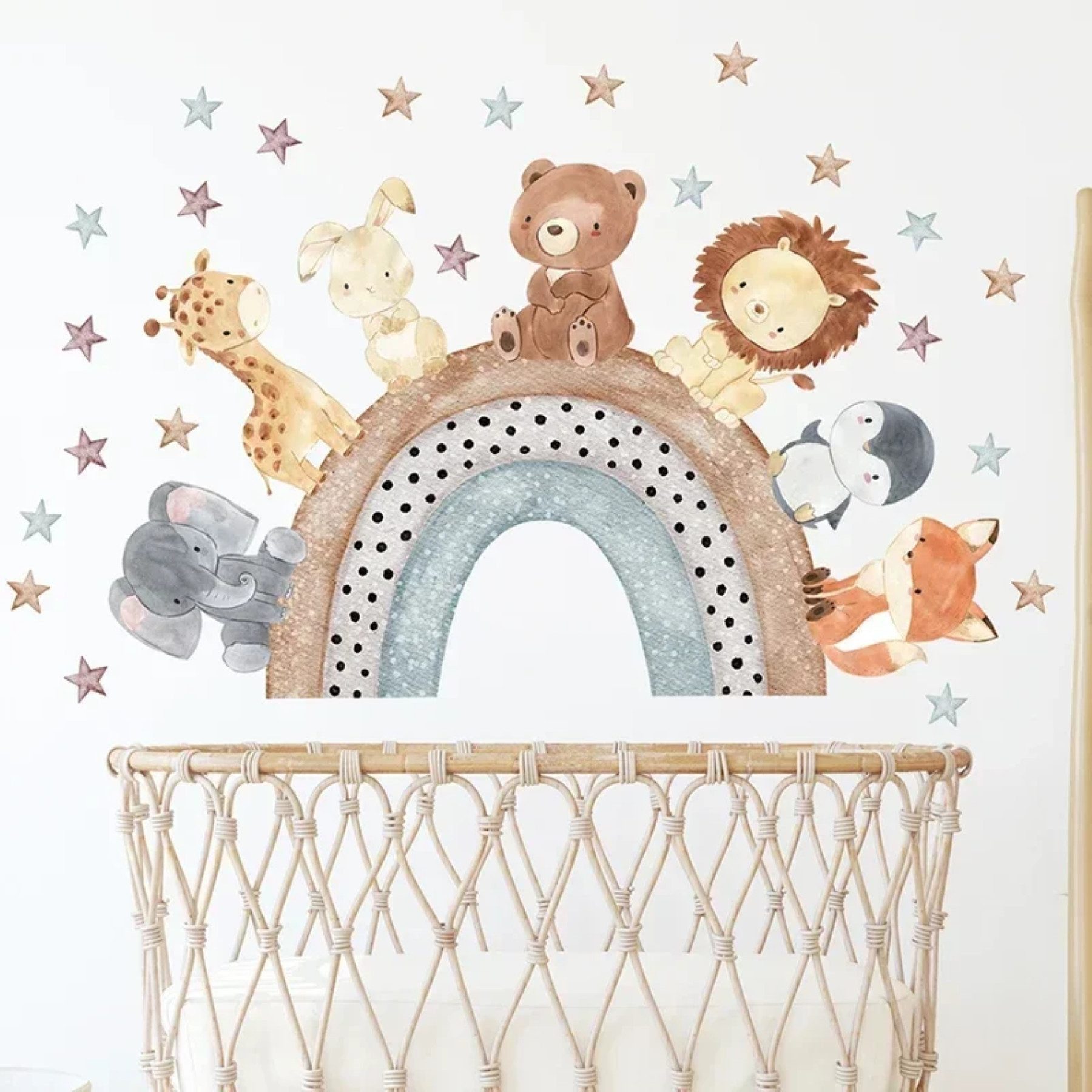 Montegoni Wandsticker Kinder Tier Wandsticker, Wandaufkleber