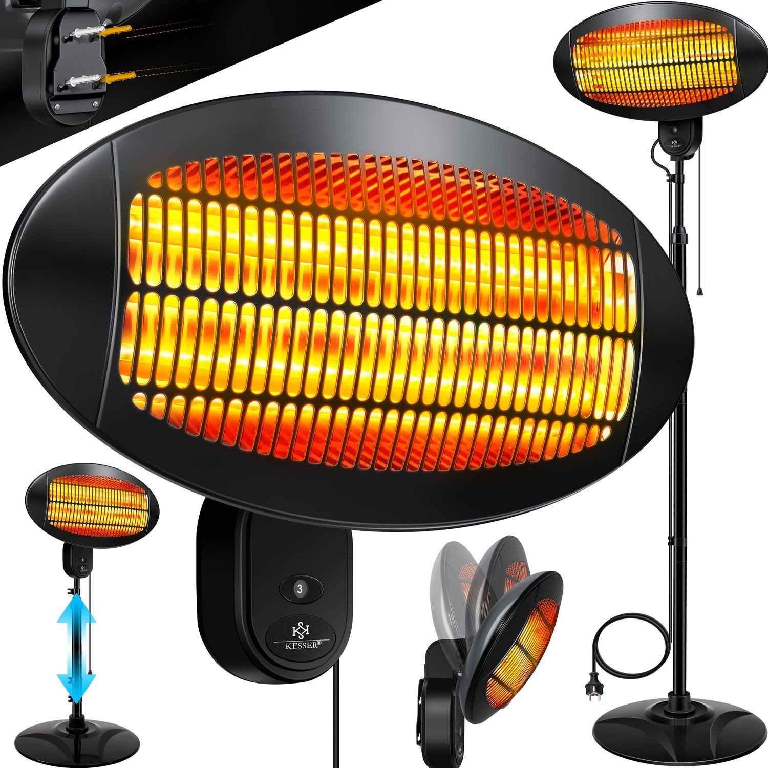 KESSER Heizstrahler, 2000 W, 2000 Watt