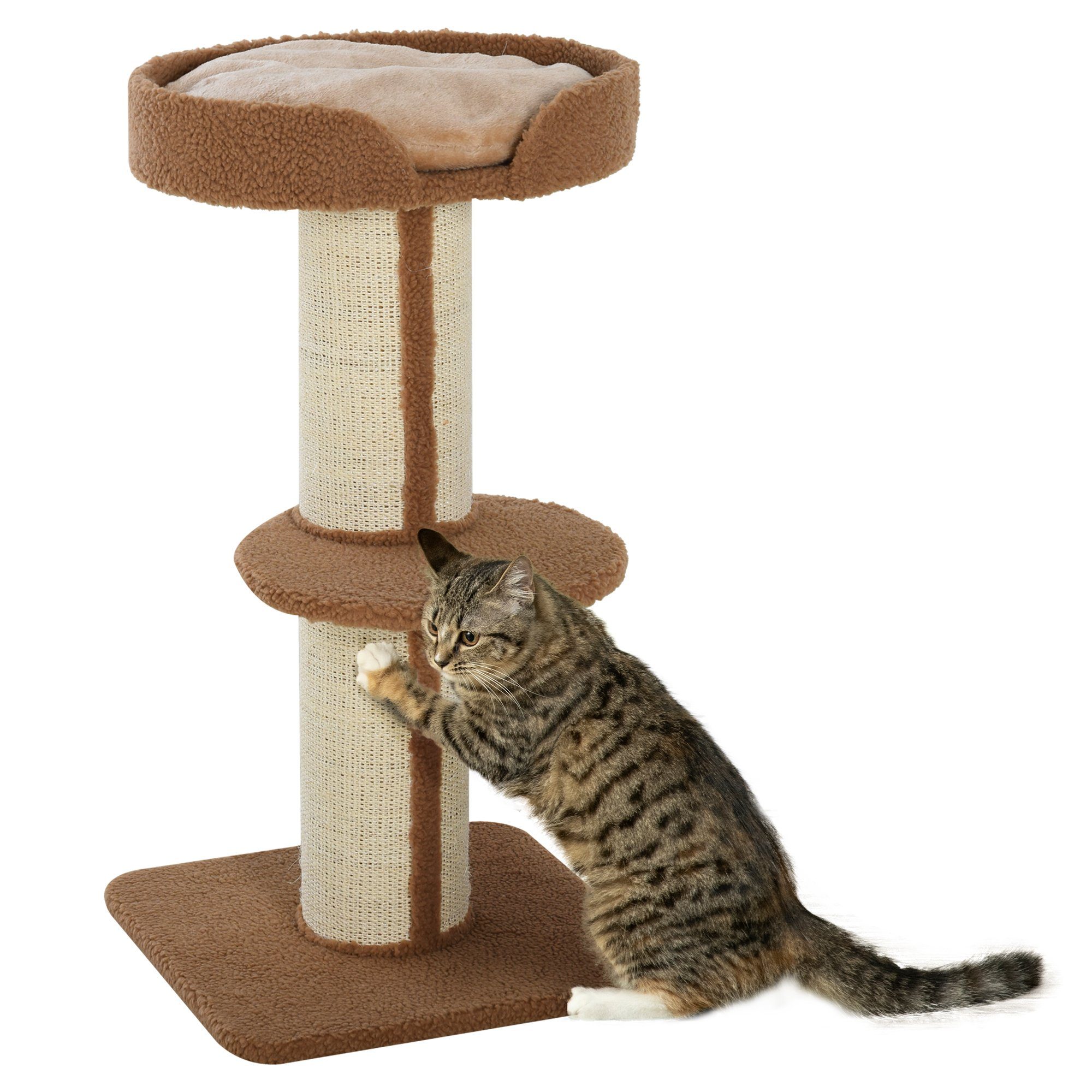 PawHut Kratzbaum Katzenkratzbaum Spielbaum Kratzstamm mit