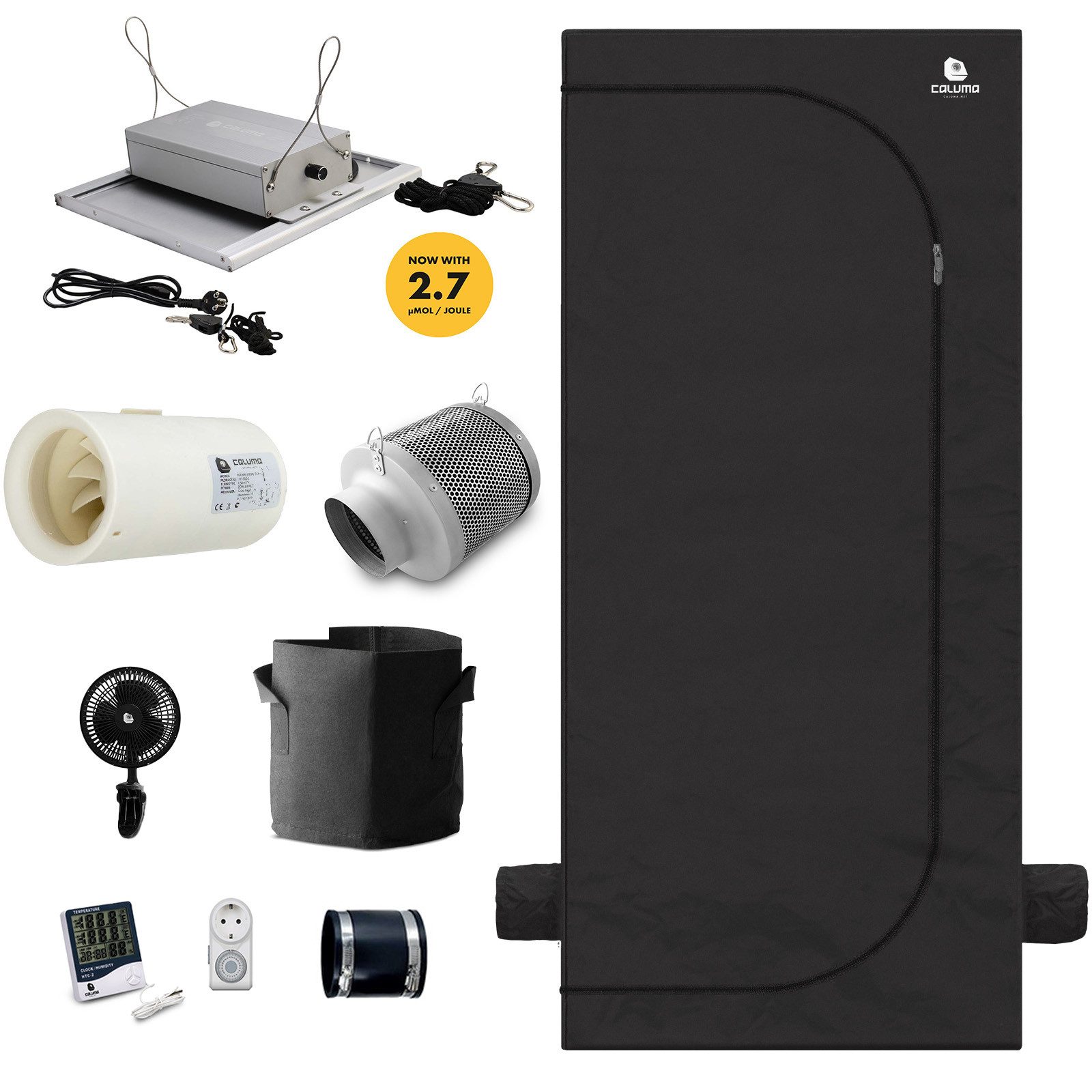 Caluma Gewächshaus Growbox Komplett Set -