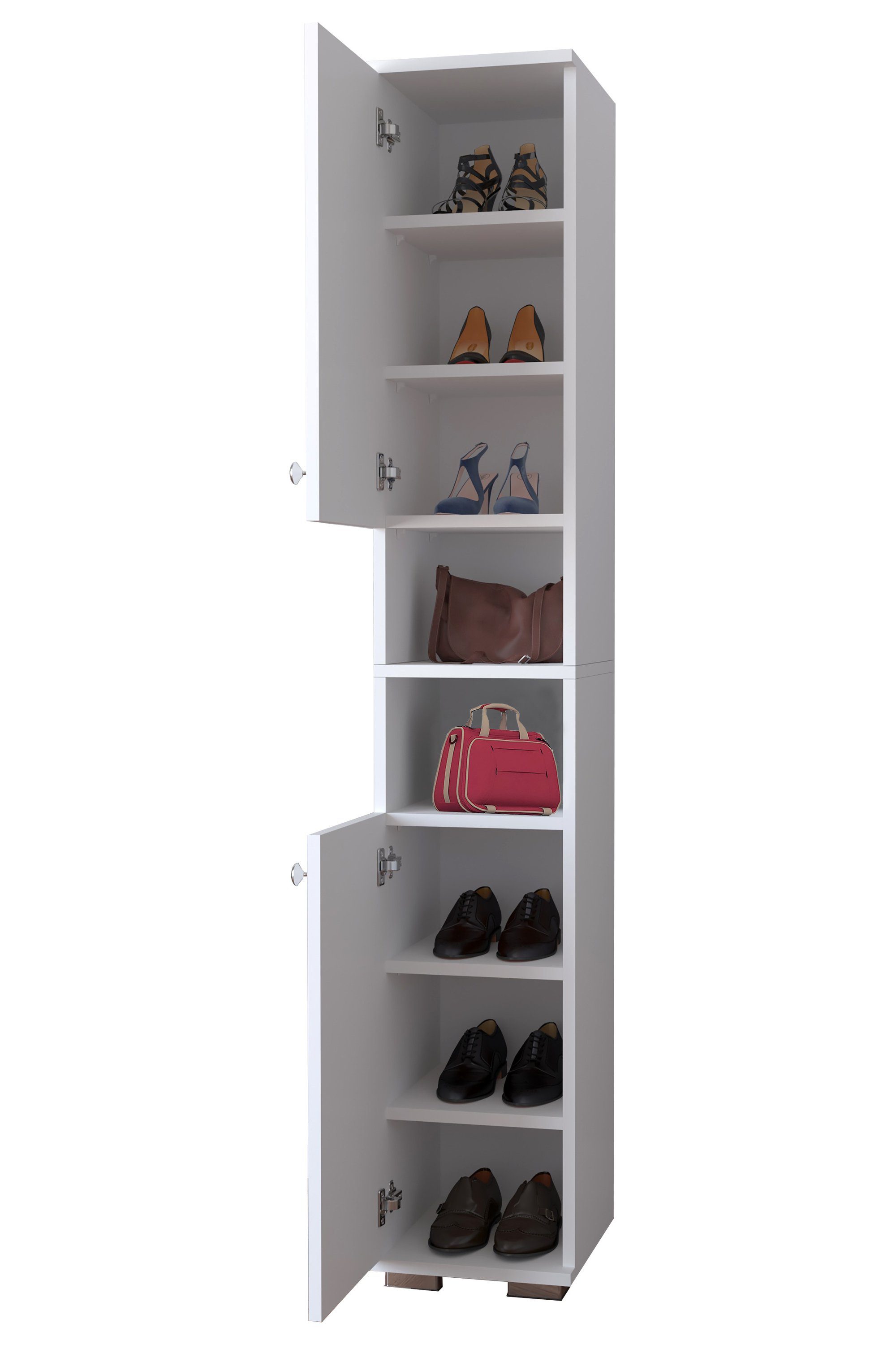 VCM Schuhschrank Holz schmaler Schuhschrank Dielenmöbel