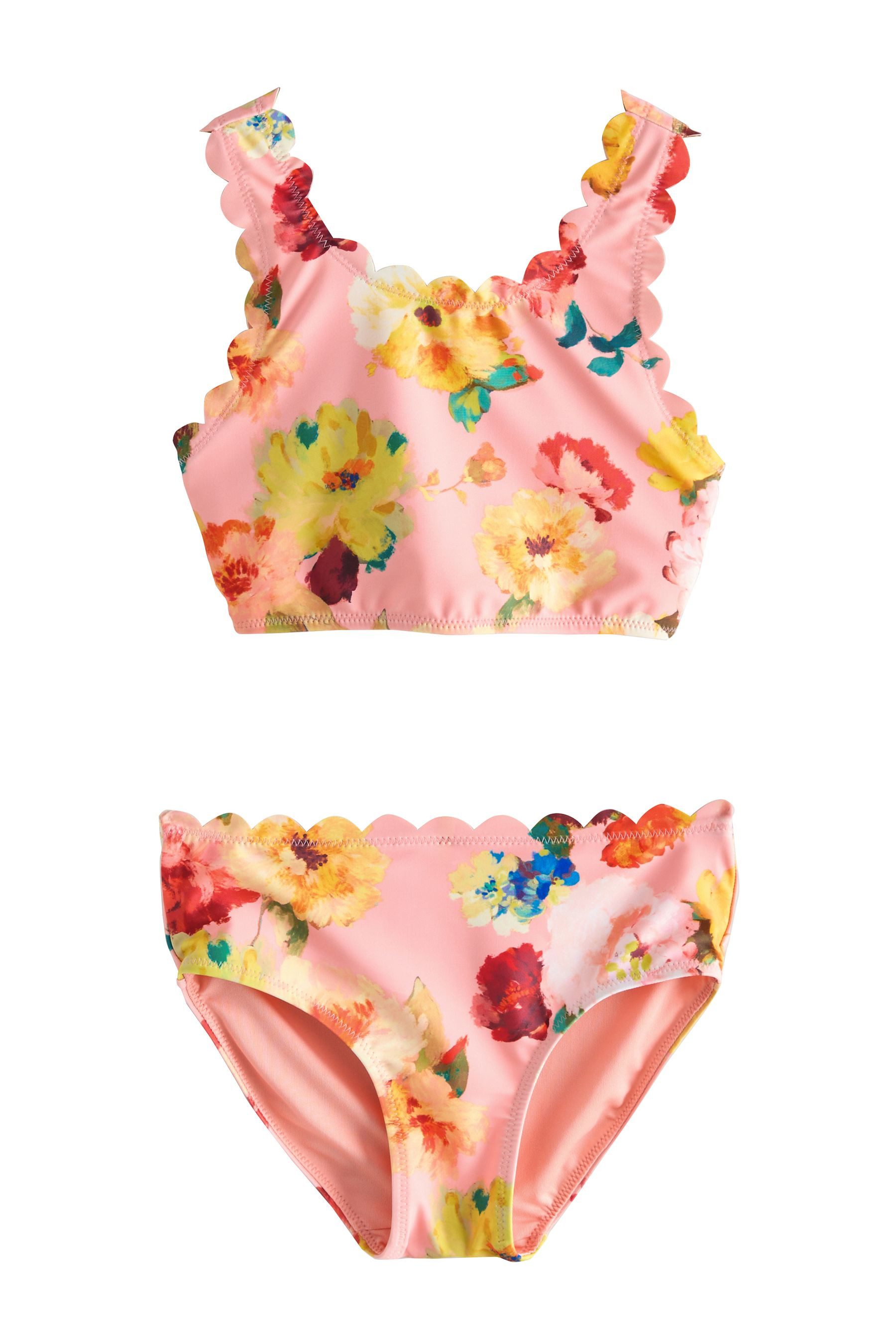 Next Bustier-Bikini Geblümter Bikini mit Bogenkante