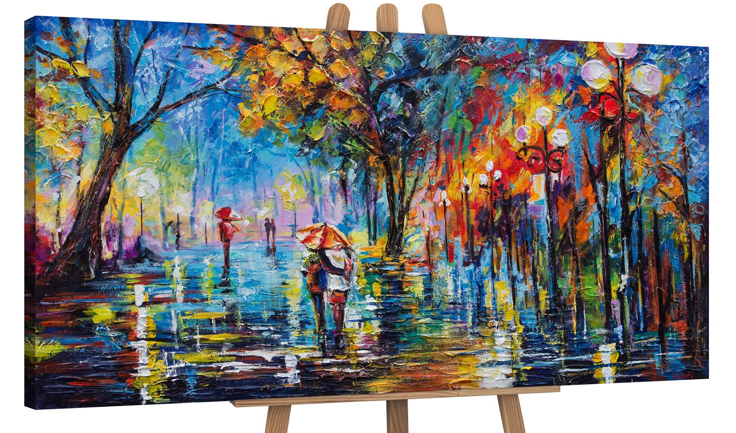 YS-Art Gemälde Herbstliche Allee, Menschen, Paar