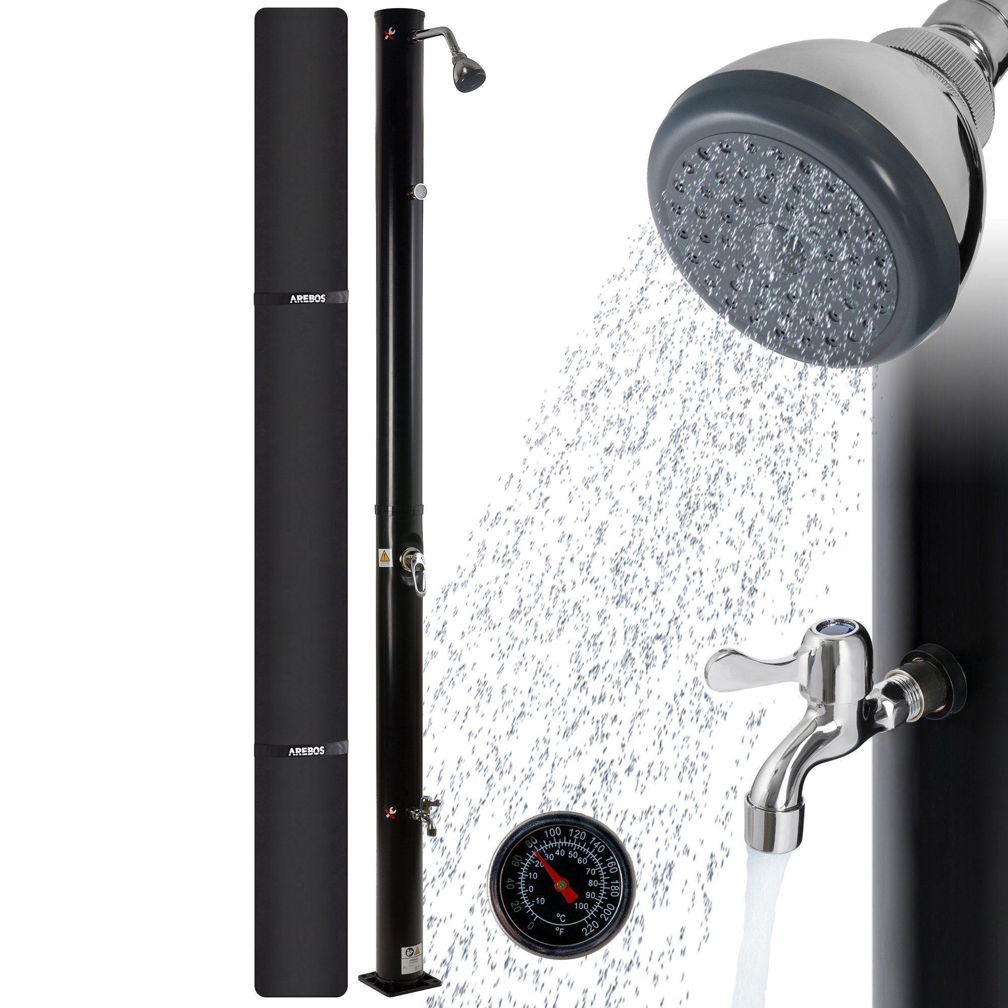 Arebos Solardusche 20 Liter, mit integriertem