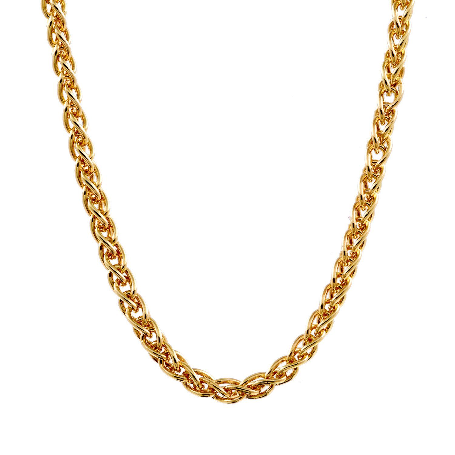 HOPLO Goldkette Goldkette Zopfkette Länge 42cm