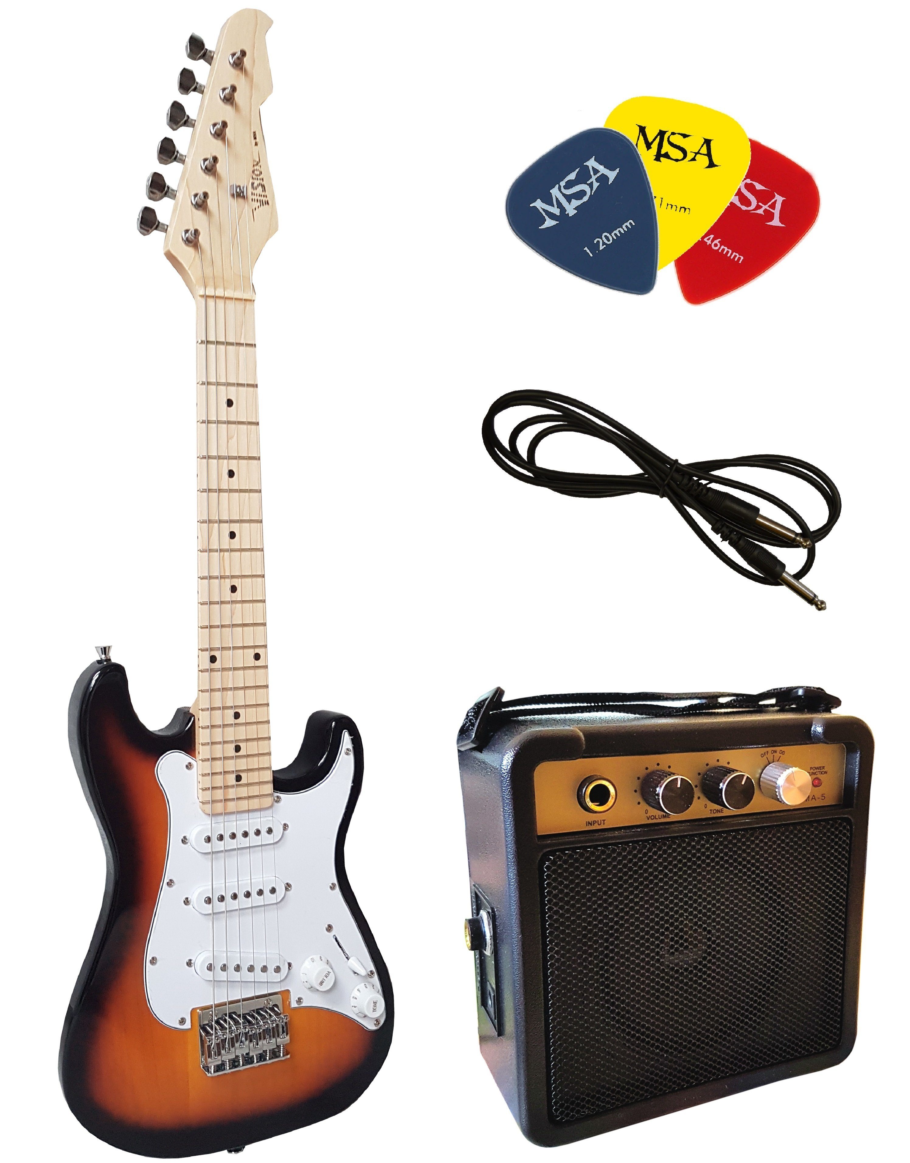 MSA Kindergitarre E-Gitarre 1/4 im Set