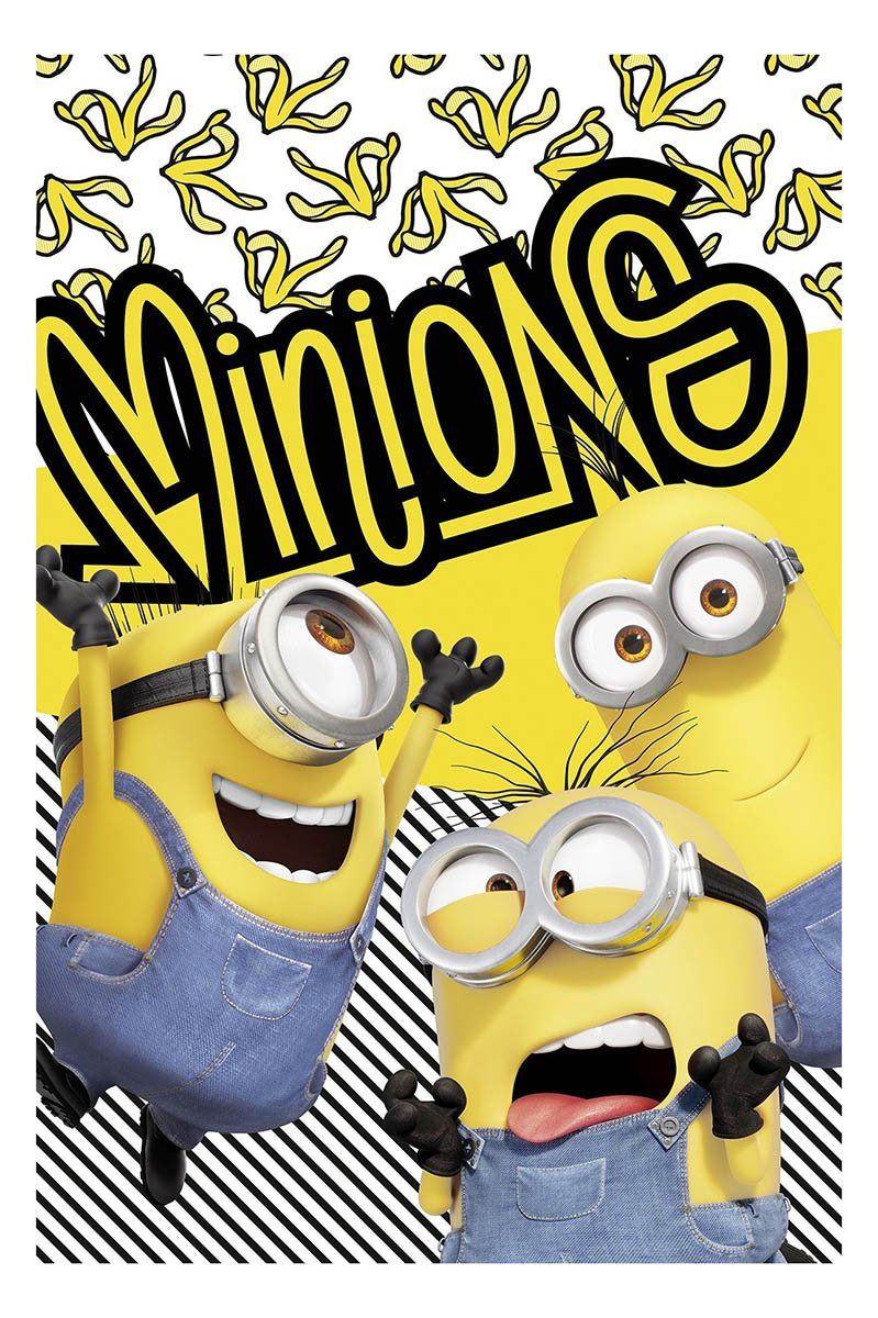 Babydecke Fleecedecke Minions, Kinder Kuscheldecke, 100