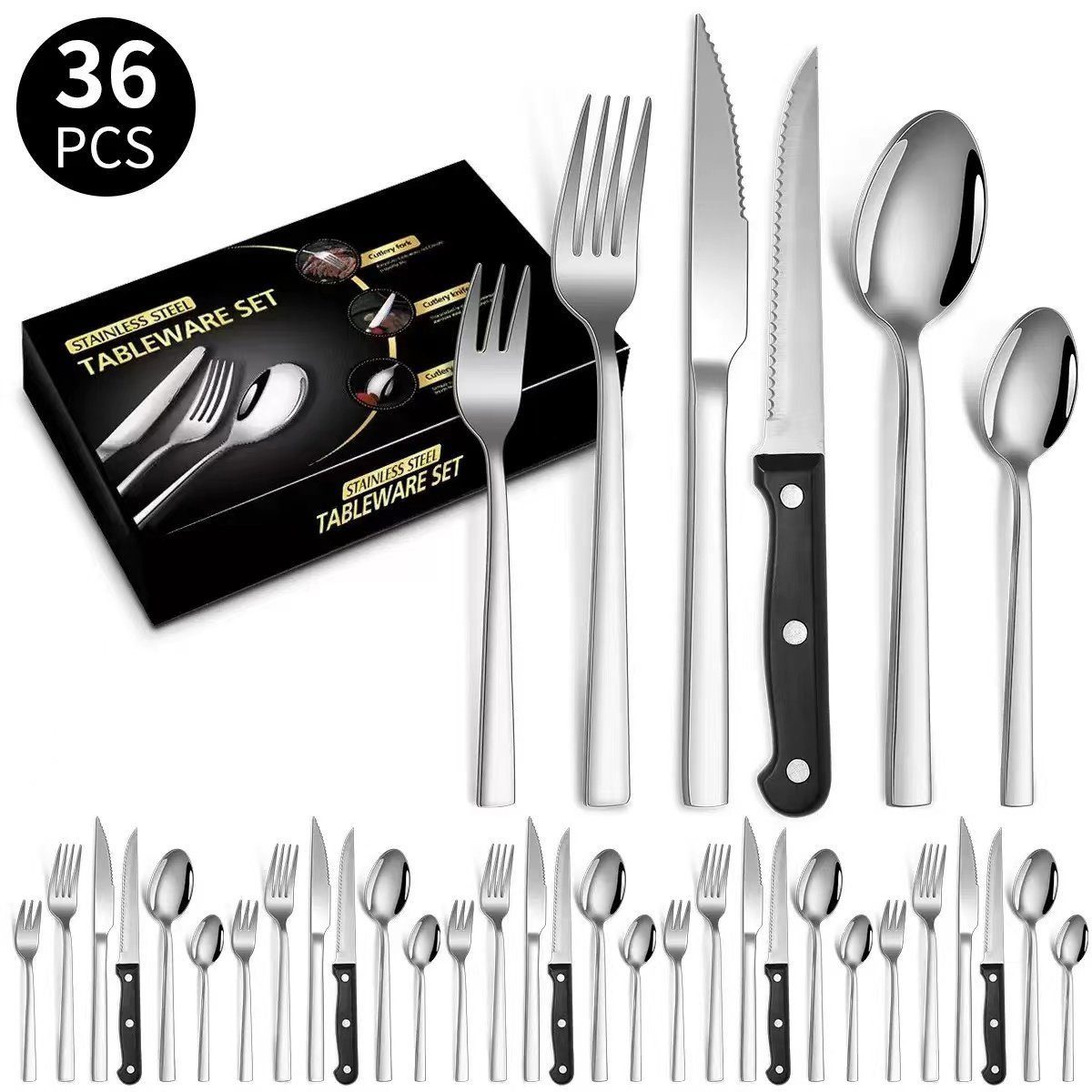 ibettertec Besteck-Set Besteck Set für 6