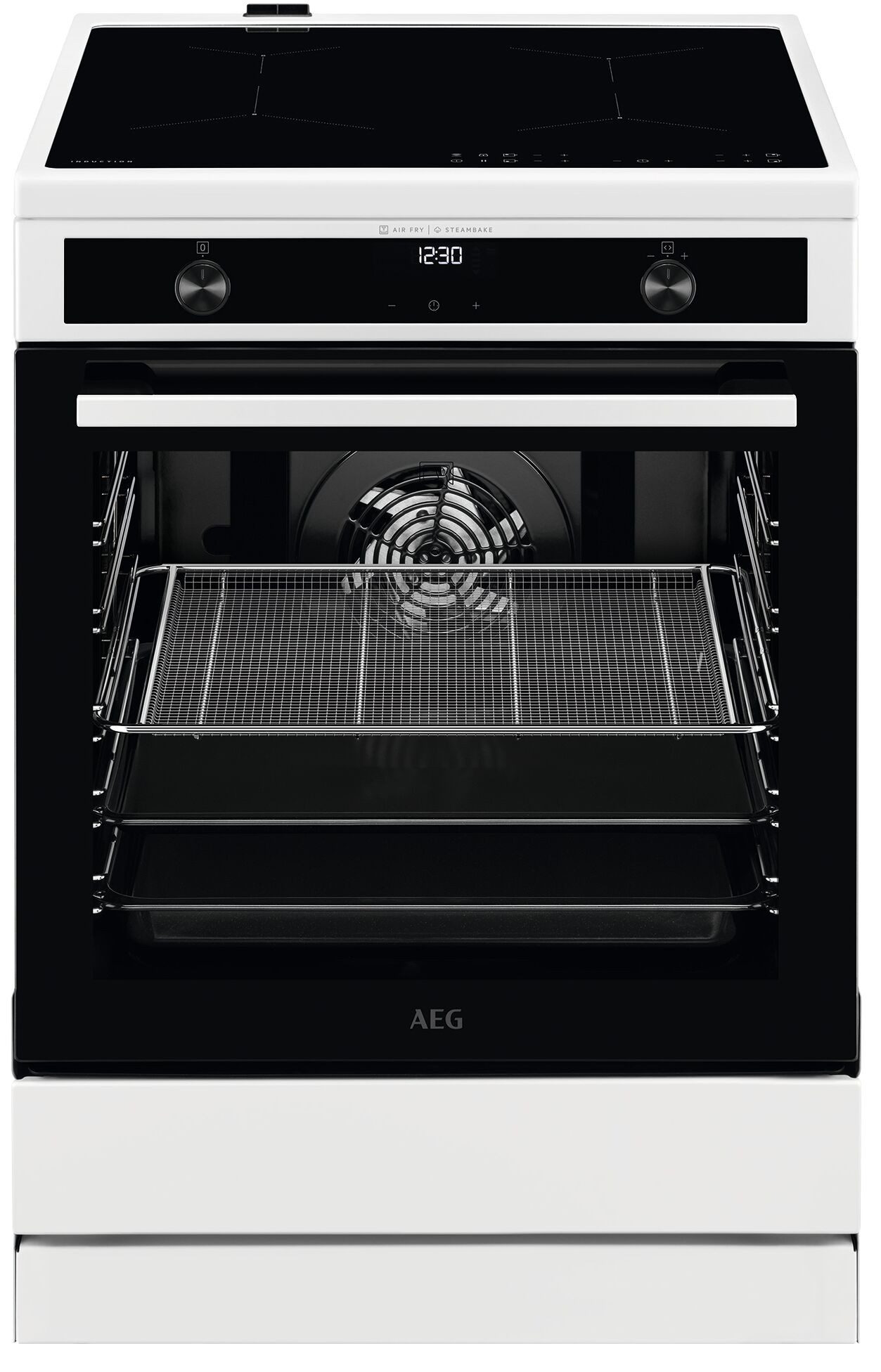AEG Induktions-Standherd CIB6644BBW, mit Teleskopauszug nachrüstbar,
