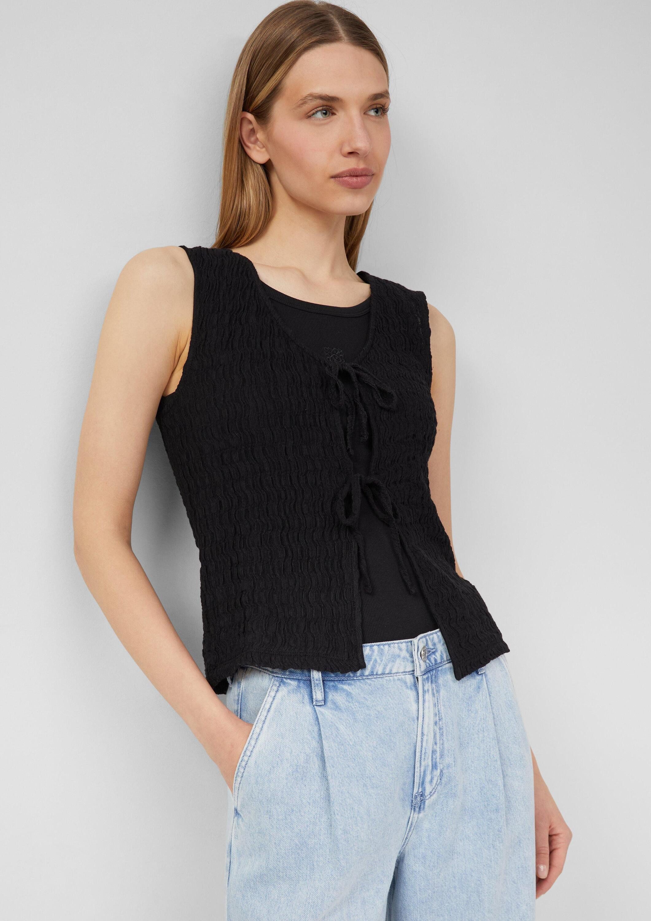 s.Oliver Funktionsweste Indoor-Weste Strukturierte Slim-Fit-Weste aus