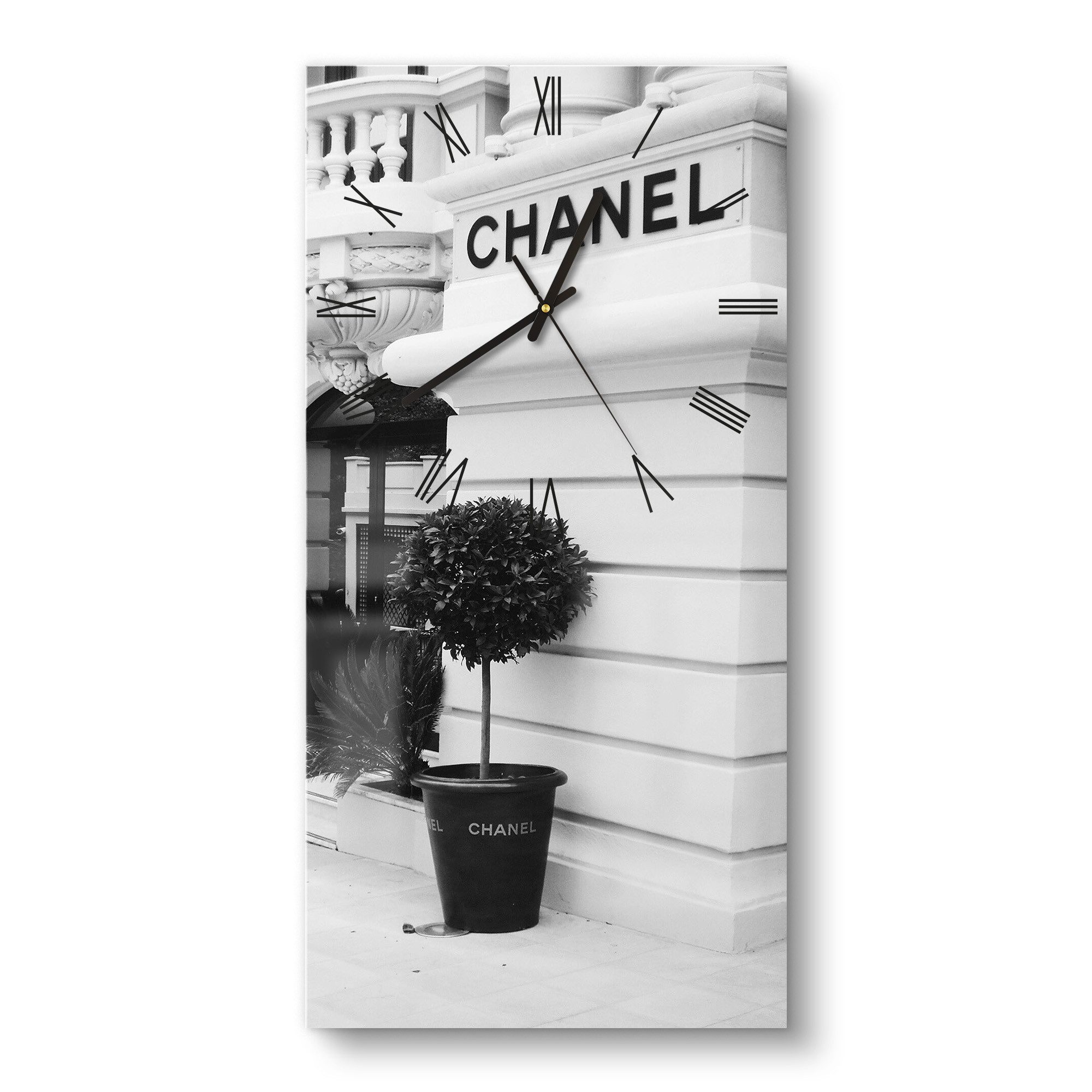 DEQORI Wanduhr 'Chanel Eleganz' (Glas Glasuhr