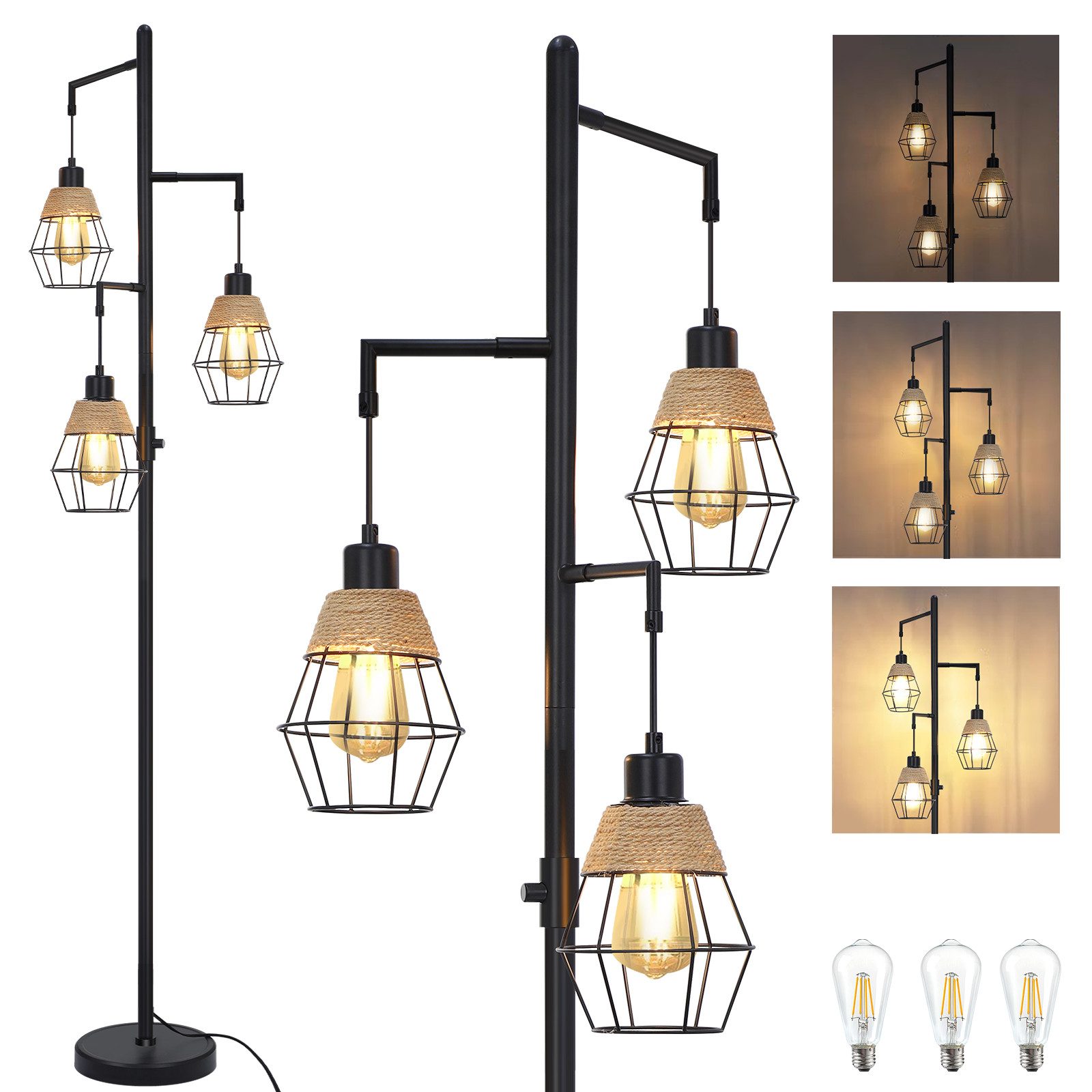 Jibenhome LED Stehlampe Modern Stehlampe Wohnzimmer,