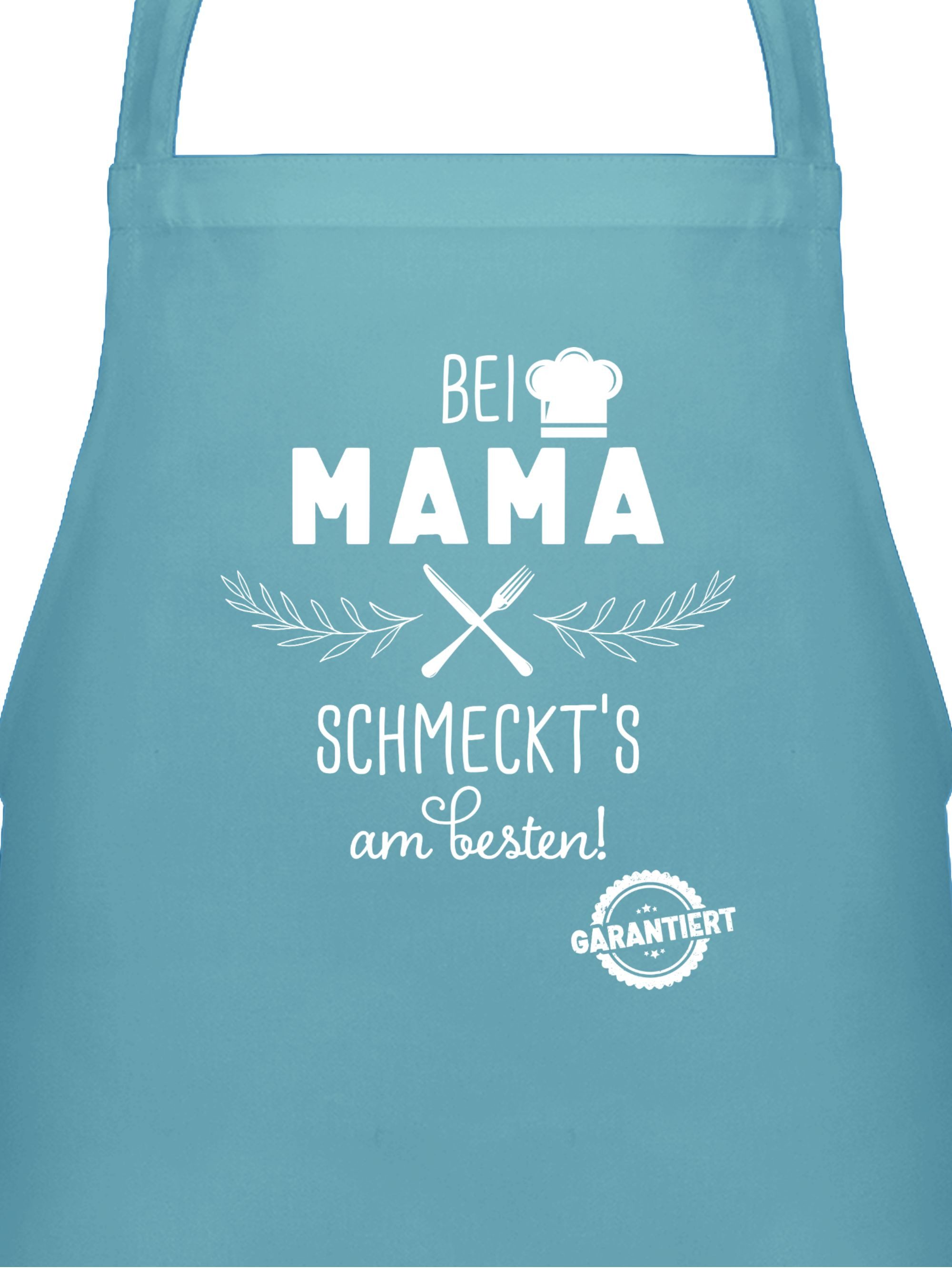 Shirtracer Kochschürze Küchenschürze bei Mama schmeckts
