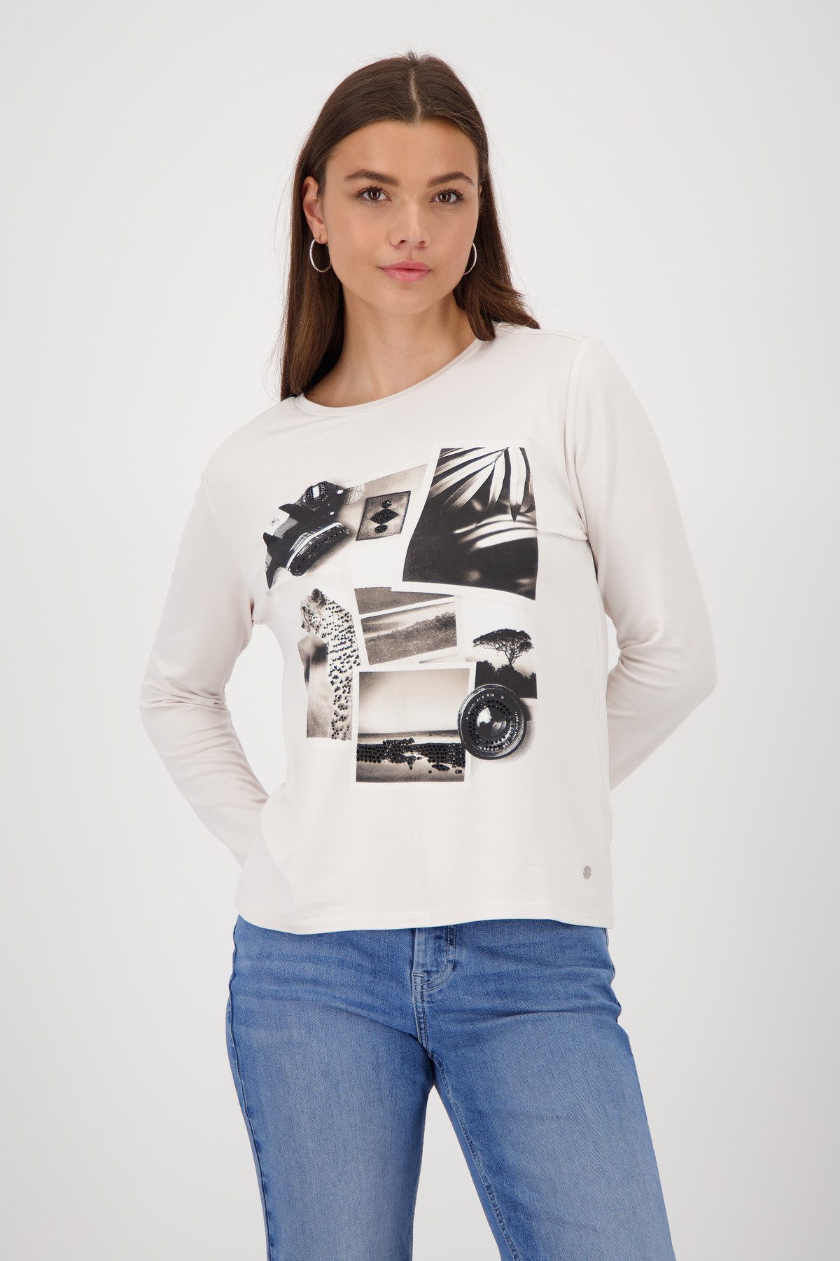 Monari Langarmshirt Shirt Collage Mit Rundhalsausschnitt