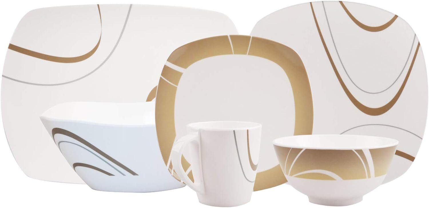 HEKERS Geschirr-Set 100% Melamin-Geschirr (6-26teilig) Cappuccino
