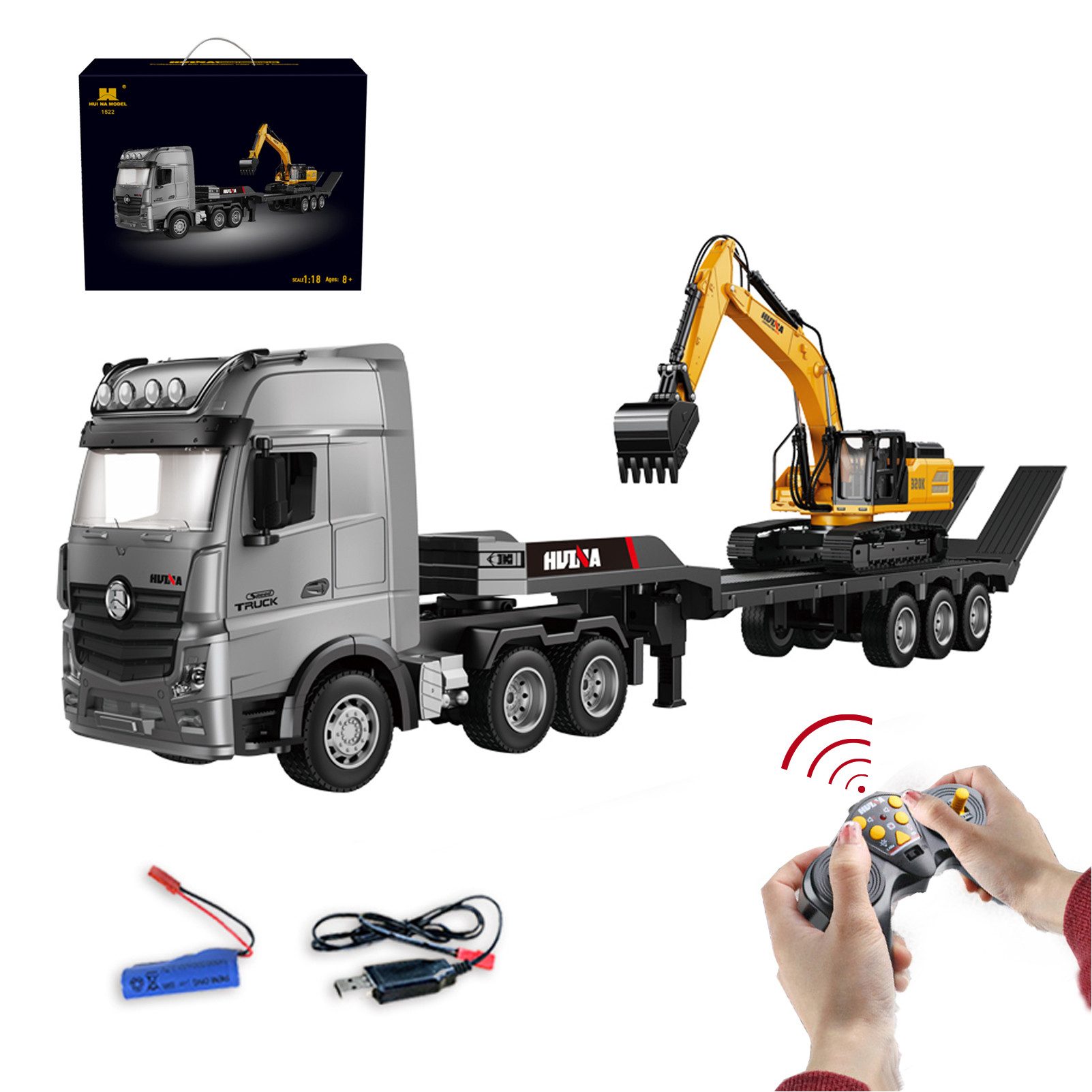 Esun RC-Truck Ferngesteuertes auto mit Anhänger,