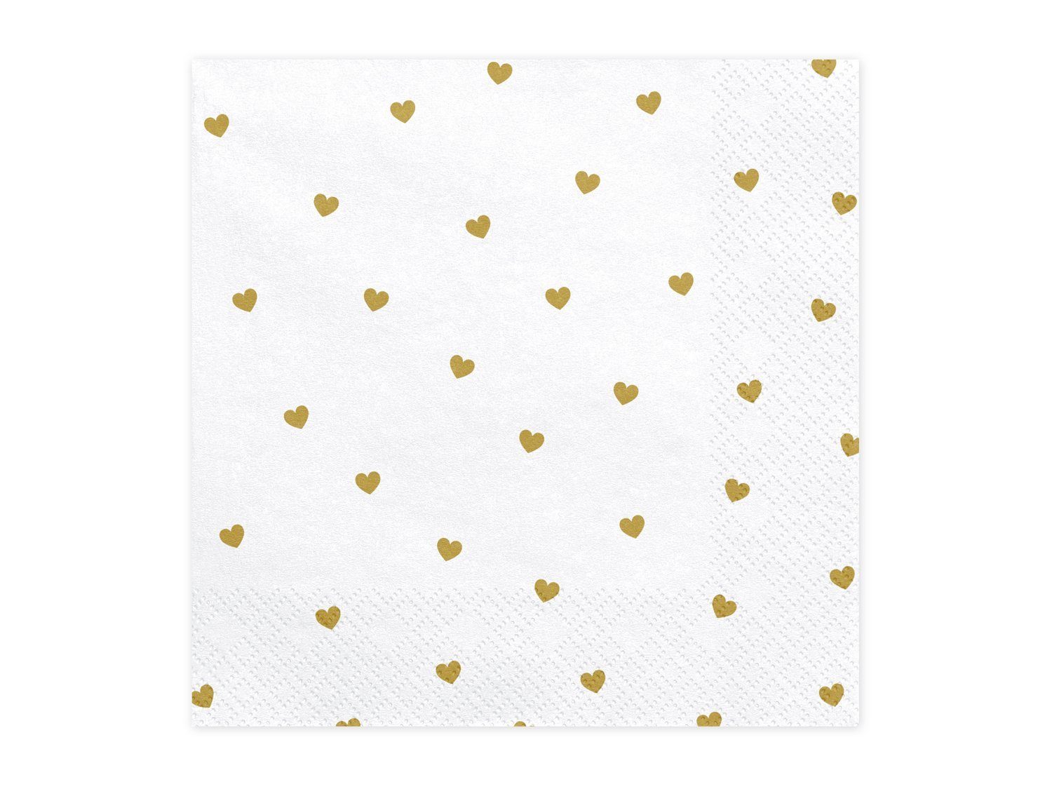 partydeco Papierserviette, Servietten Herzen 33x33cm 20