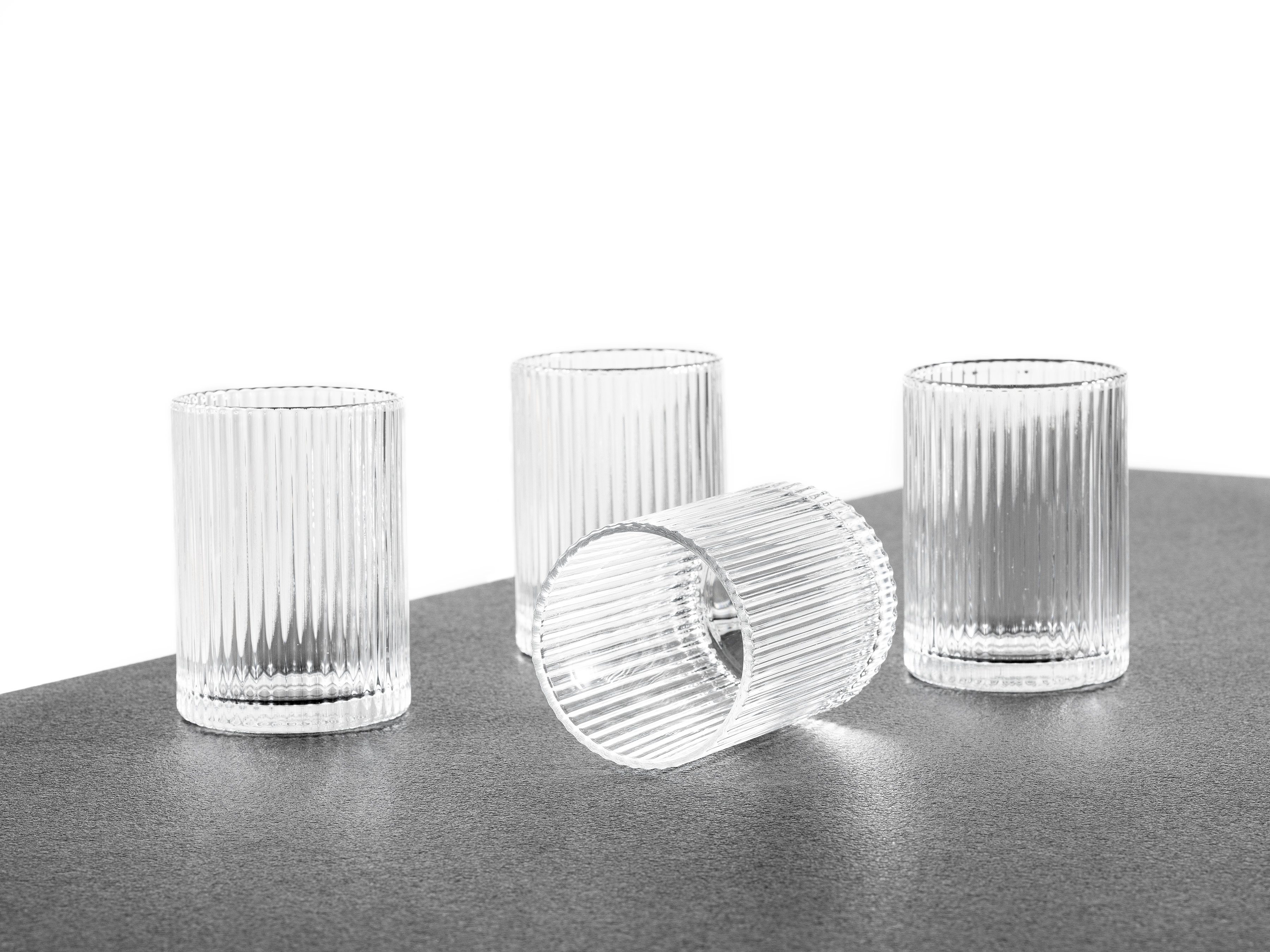 Hanseküche Longdrinkglas Gläser 4er Set geriffelt,