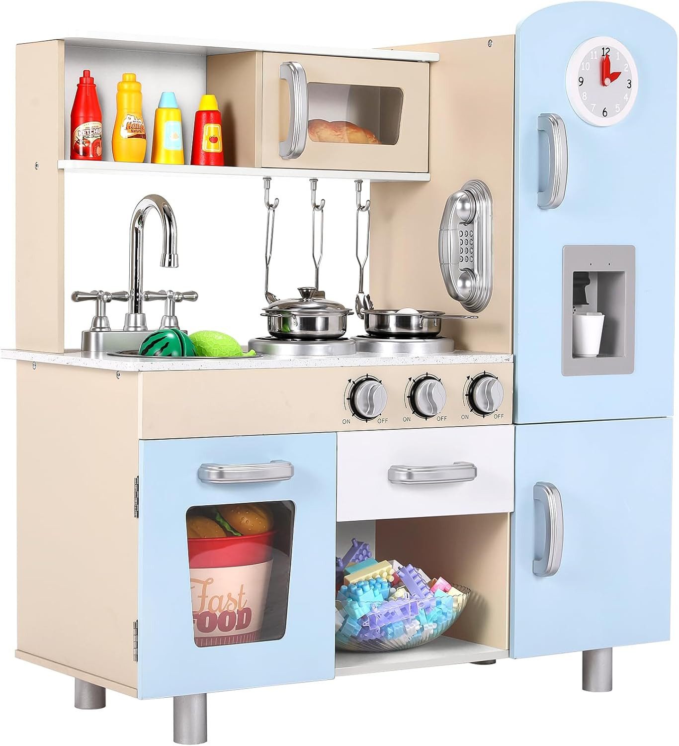 TLGREEN Spielküche Kinderküche XXL-Holzküche mit Sound