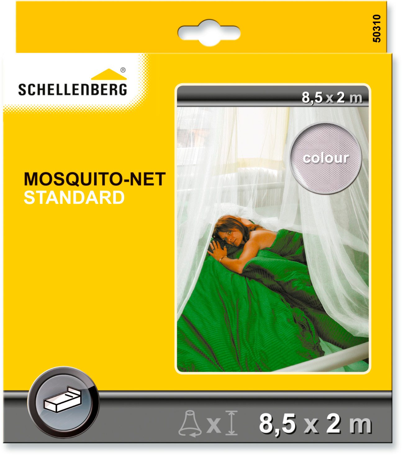 SCHELLENBERG Fliegengitter-Gewebe Insektenschutz-Vorhang Standard Betthimmel, (Set,