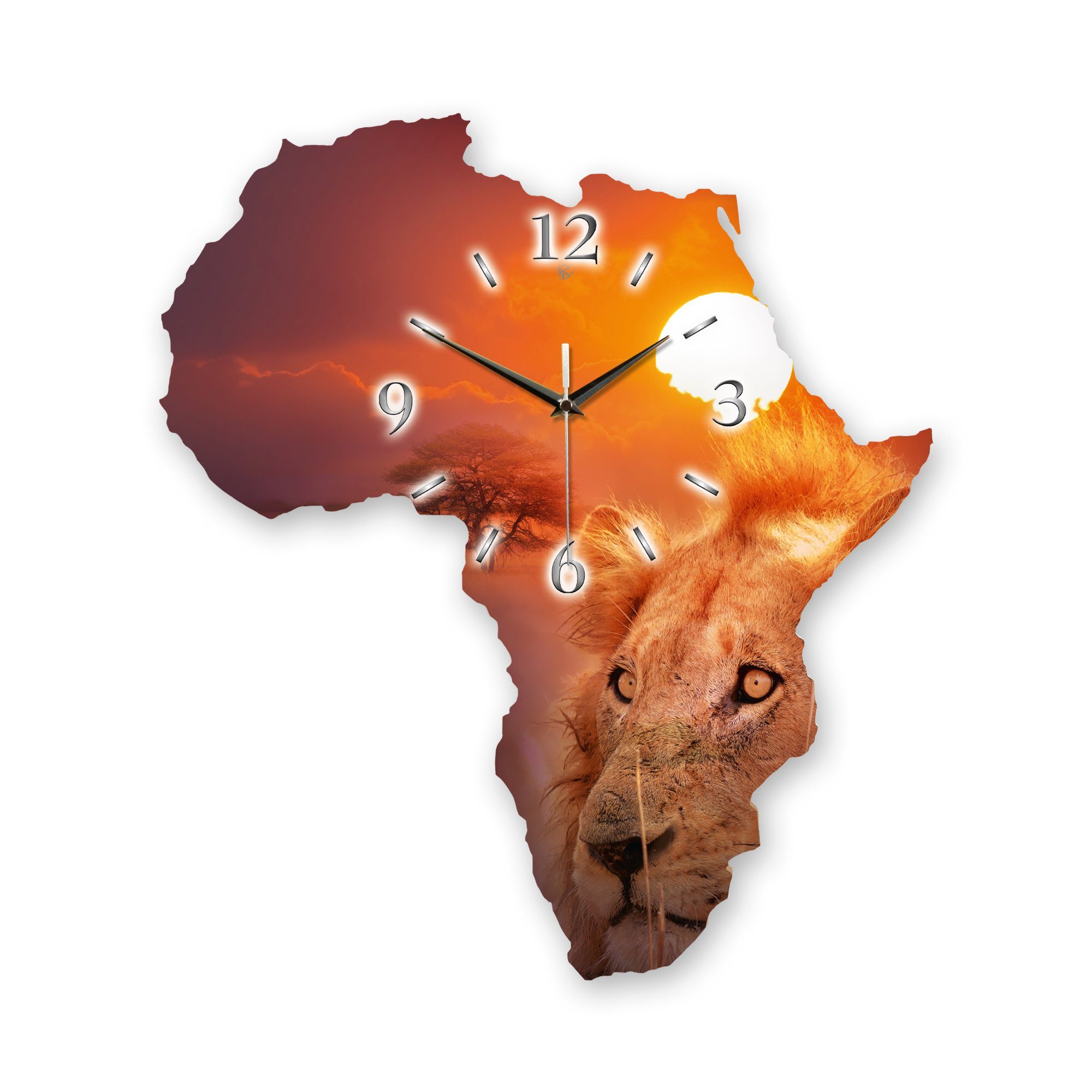 Kreative Feder Wanduhr Designer-Wanduhr 'Afrika' im