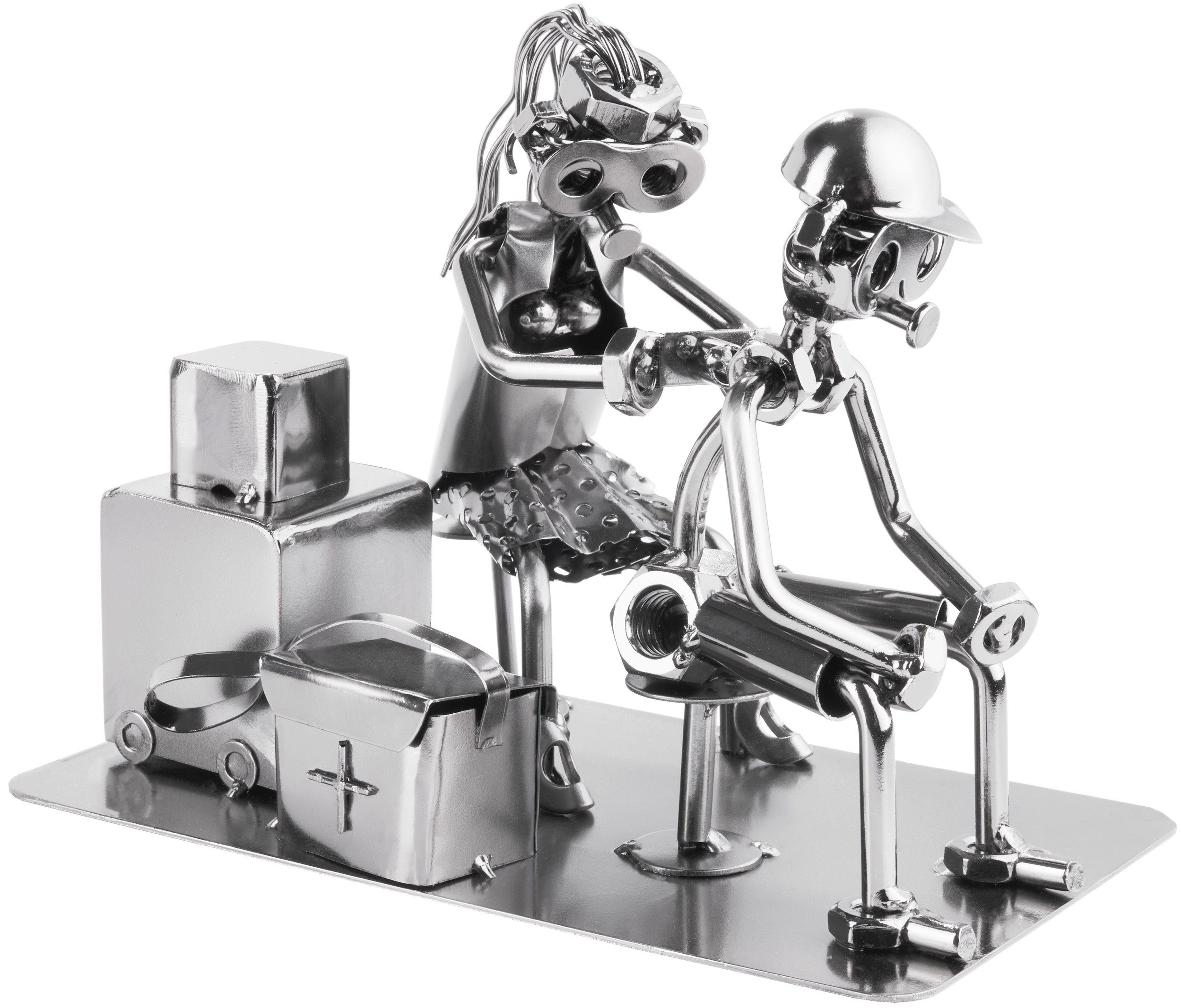 BRUBAKER Dekofigur Metallskulptur Schraubenmännchen Tätowierer (Tattoo