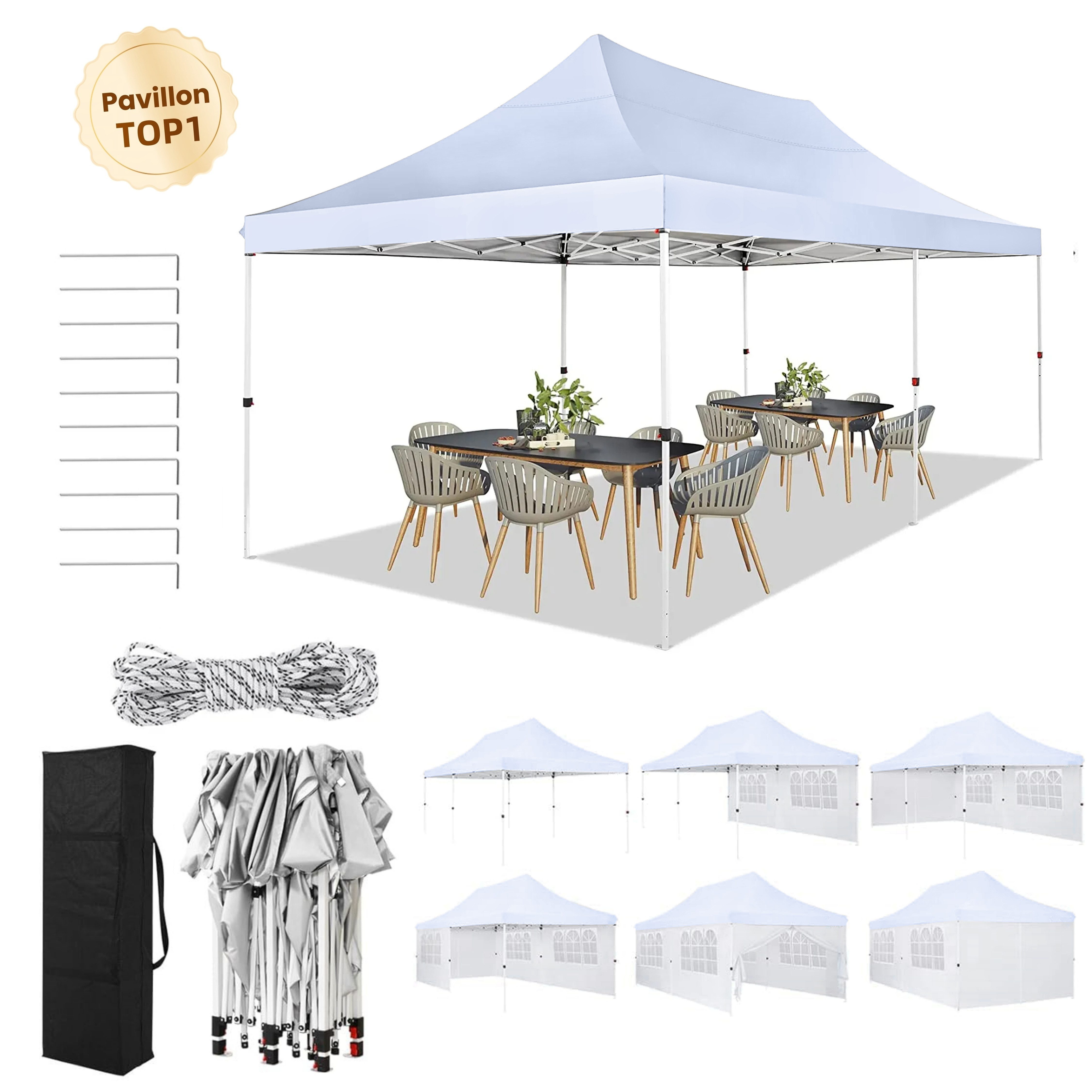 LUCKZON Pavillon 3x6m, Pavillon Wasserdicht, UV-Schutz,